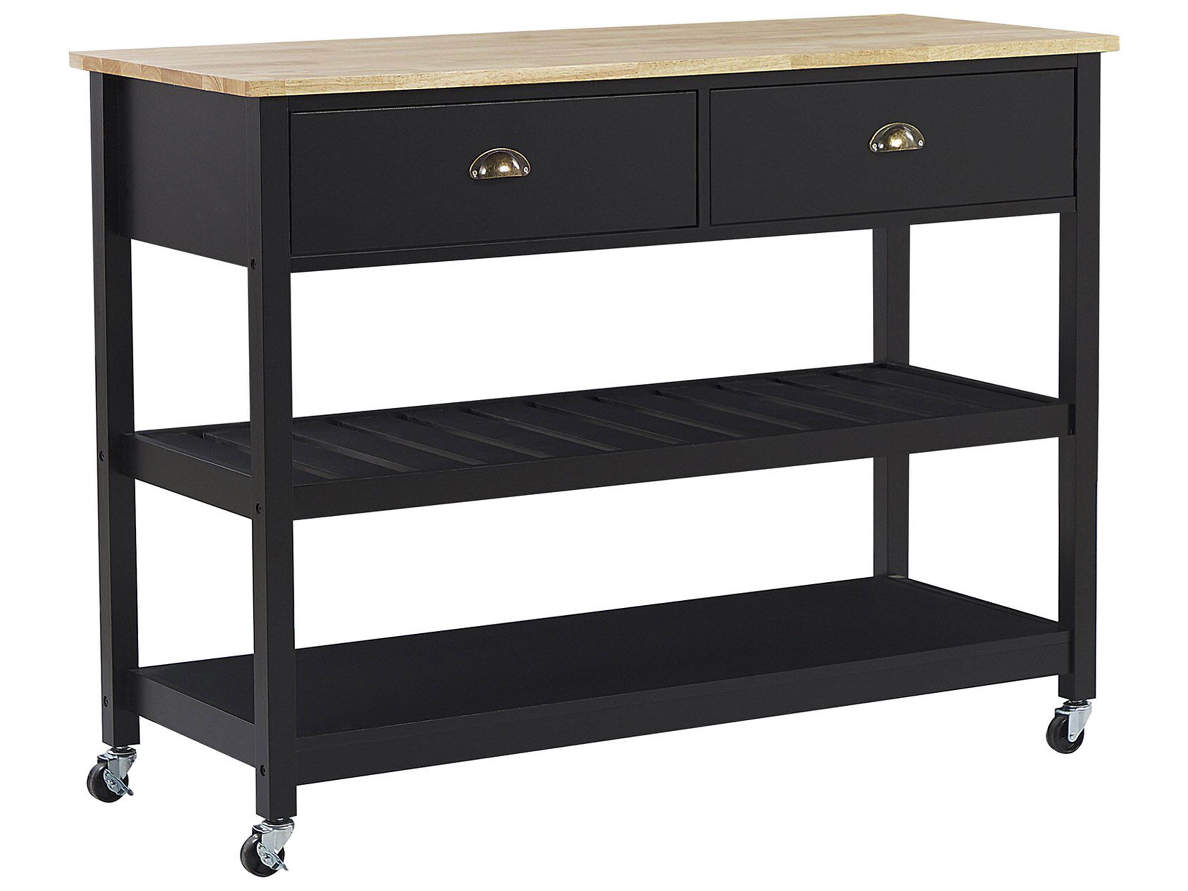 Kitchen Trolley NAVARINO Wood Black