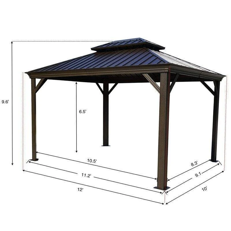 Dahlin Hardtop 12 Ft. W X 10 Ft. D Aluminum Patio Gazebo - Image 10