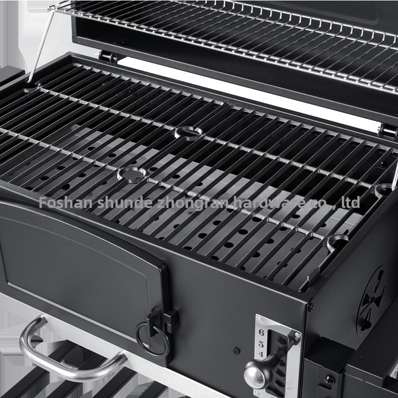 American Large Cast Iron Charcoal BBQ Grill Korean Style Premium Portable House Barbecue with Powder Coating