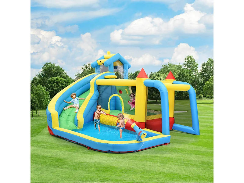 Château gonflable pour les enfants de 3 à 10 ans - avec Souffleur - charge max 135kg - 364x315x239cm
