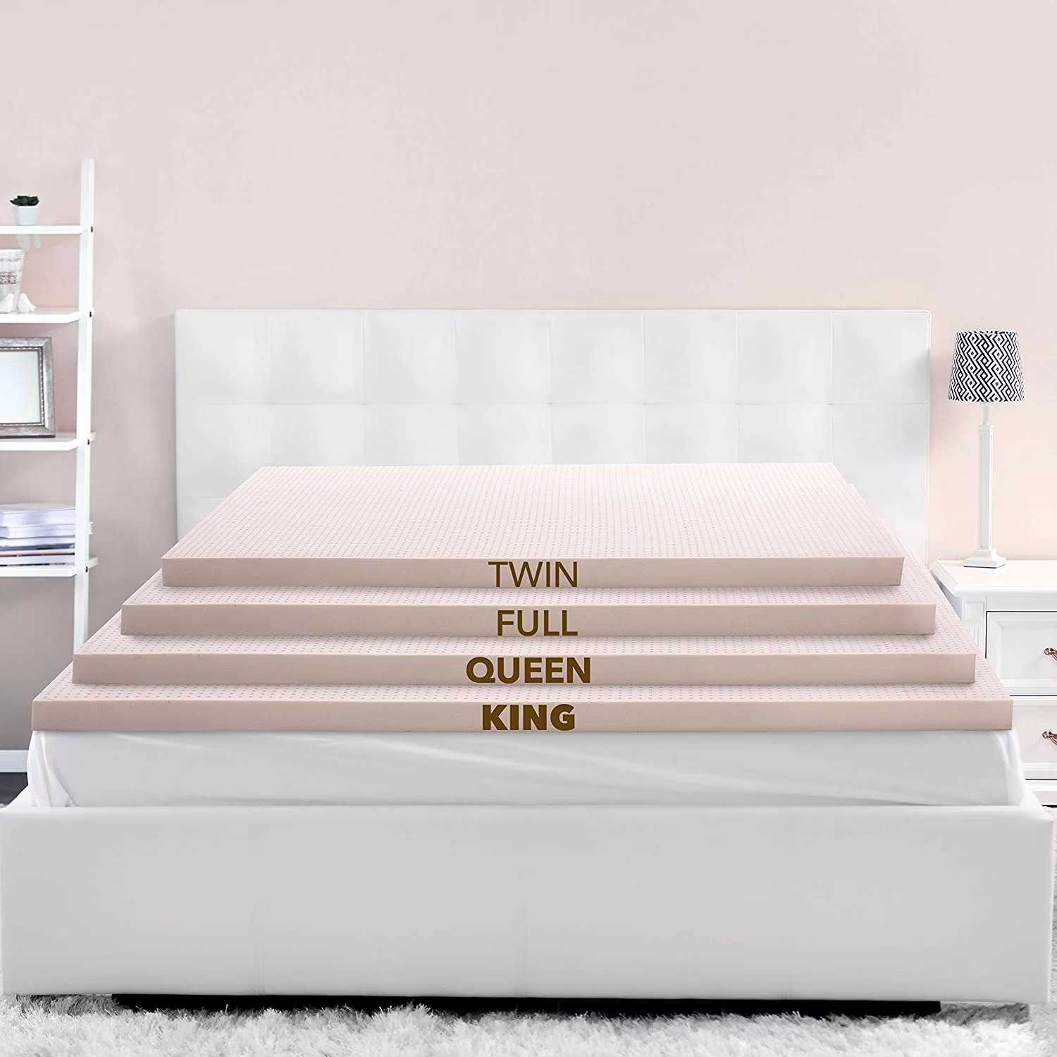 AK TRADING CO. Natural Latex Foam Mattress Topper | Hypo-Allergenic & Organic - 2 Inch Medium Density (Full - 75