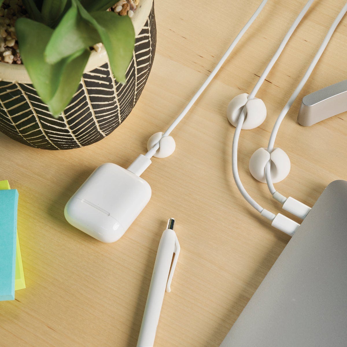 Wrap-It Storage Single White Cable Clip (14-Pack)
