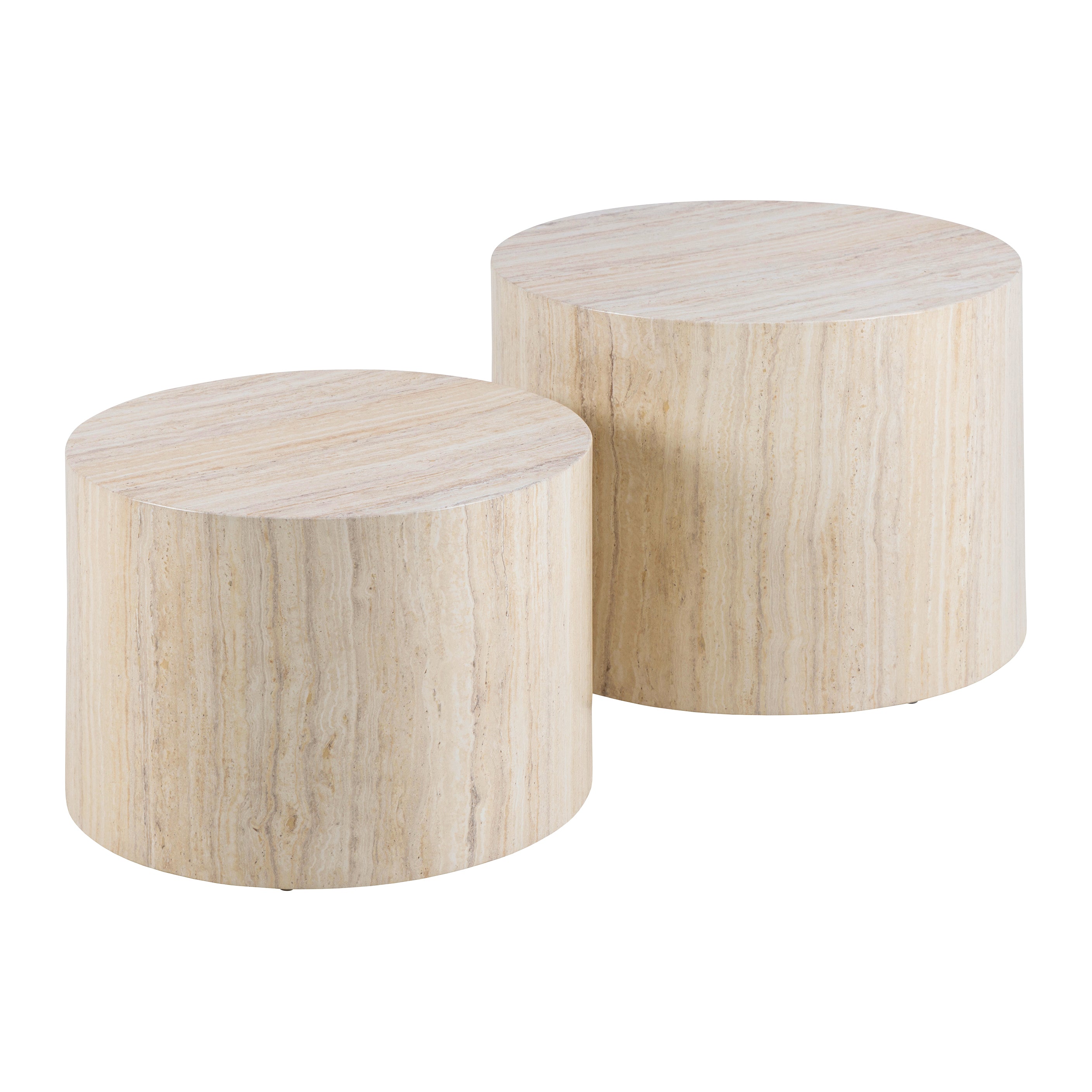 Blokker Dice Bijzettafel Set van 2 - Rond - Crème
