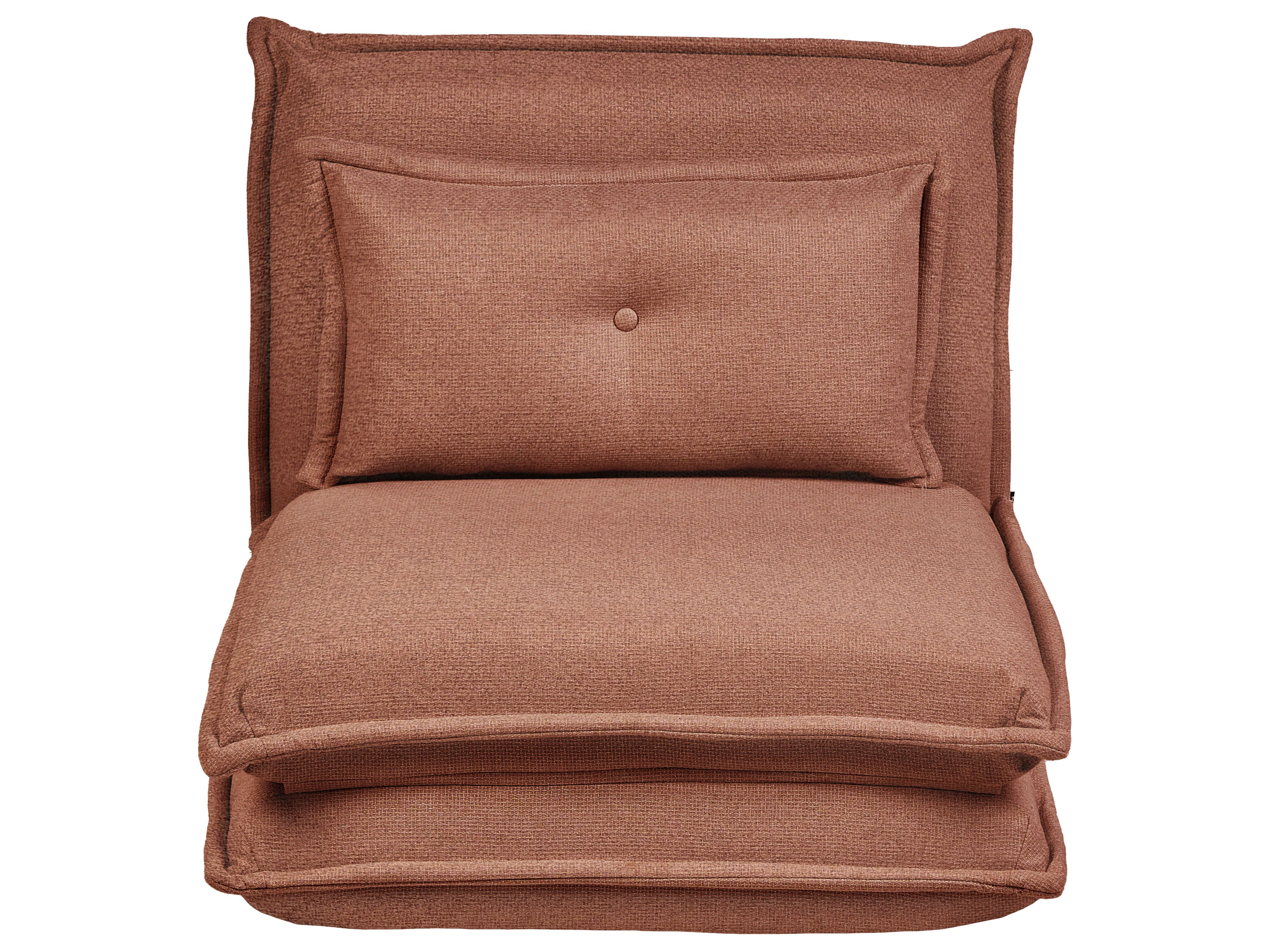 Single Sofa Bed DELLEN Fabric Brown