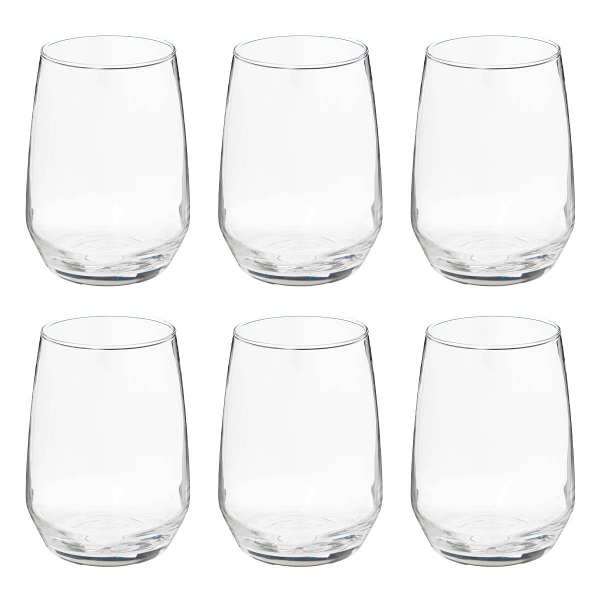Set of 6 cups"Nora" 450 ml, Transparent