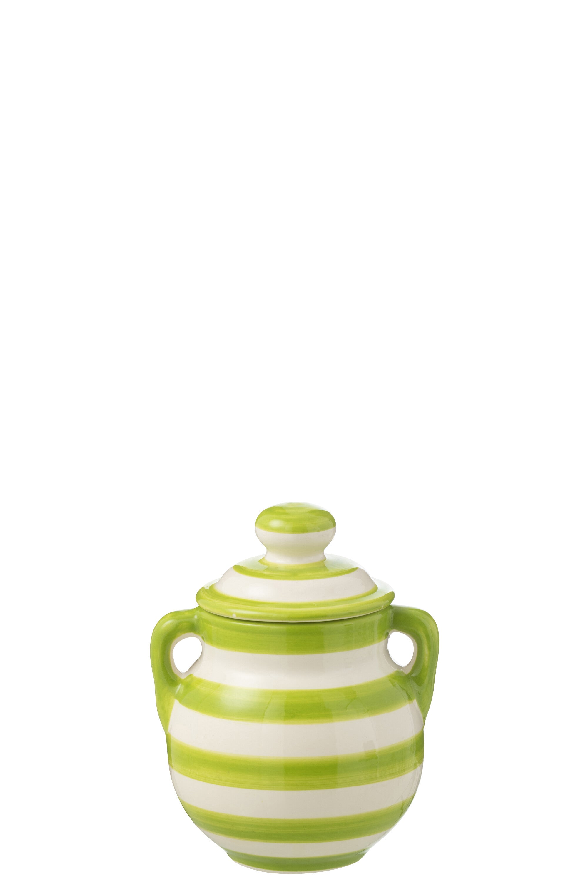 J-Line voorraadpot Granada Stripes - keramiek - wit groen