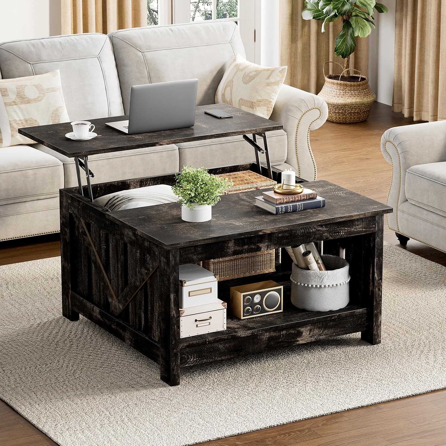 FABATO Lift Top Coffee Table, 31.5