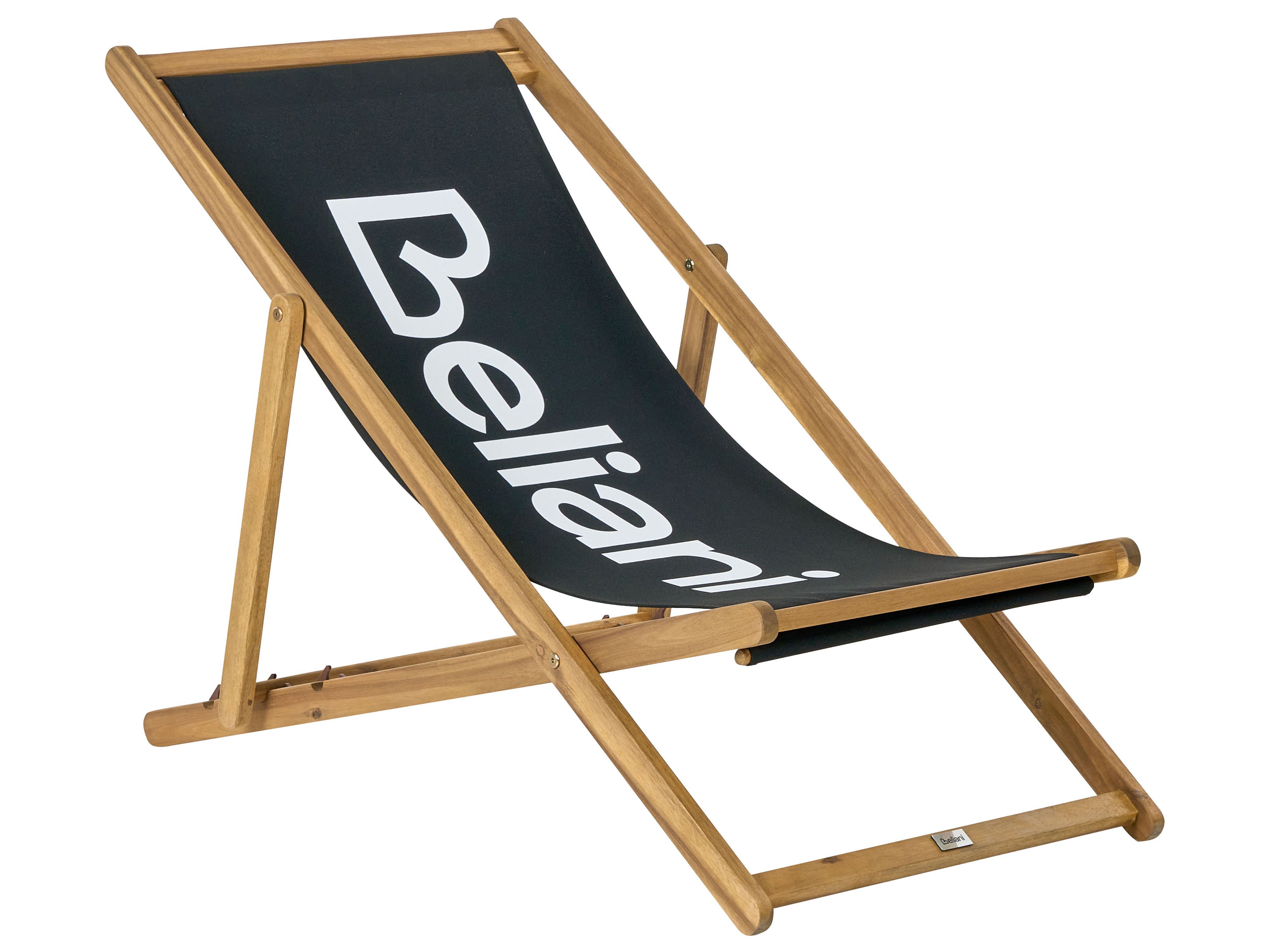 Folding Deck Chair ANZIO Acacia Wood Black