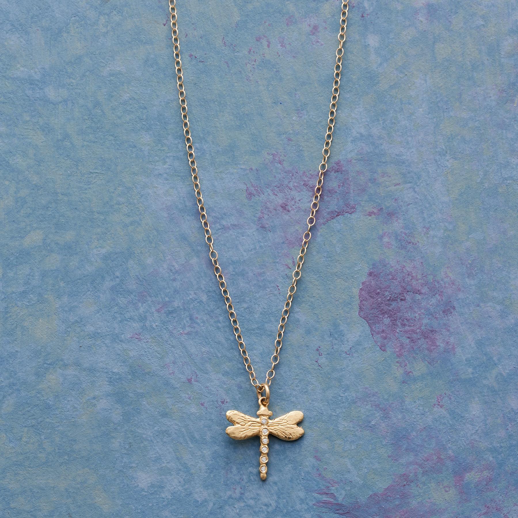 Diamond Dragonfly Necklace - Sundance Clothing