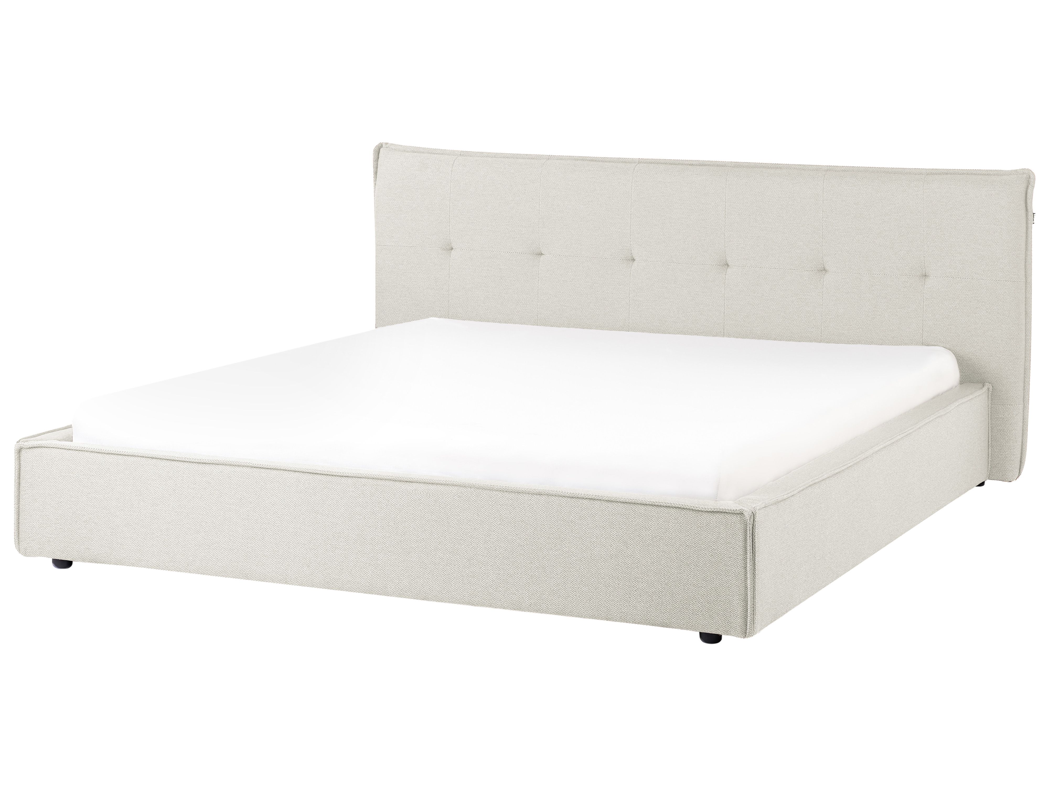 Bed Faux Linen LESTRE 180 x 200 cm (EU Super King) Off-White