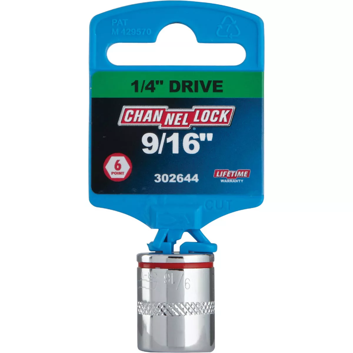 Channellock 1/4 In. Drive 9/16 In. 6-Point Shallow Standard Socket