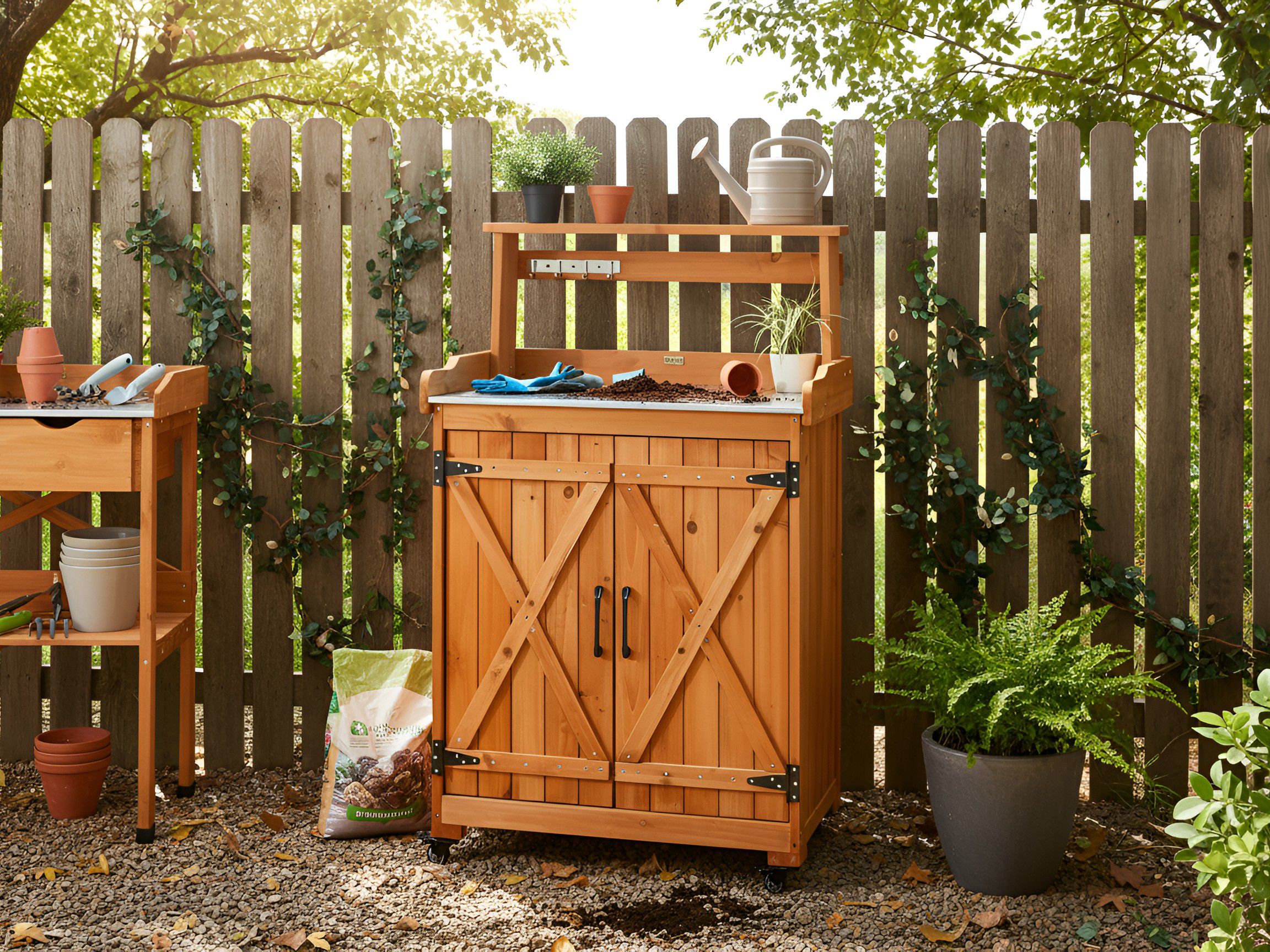 Potting Bench ALTOLIA Fir Wood 70 cm 40 cm Brown