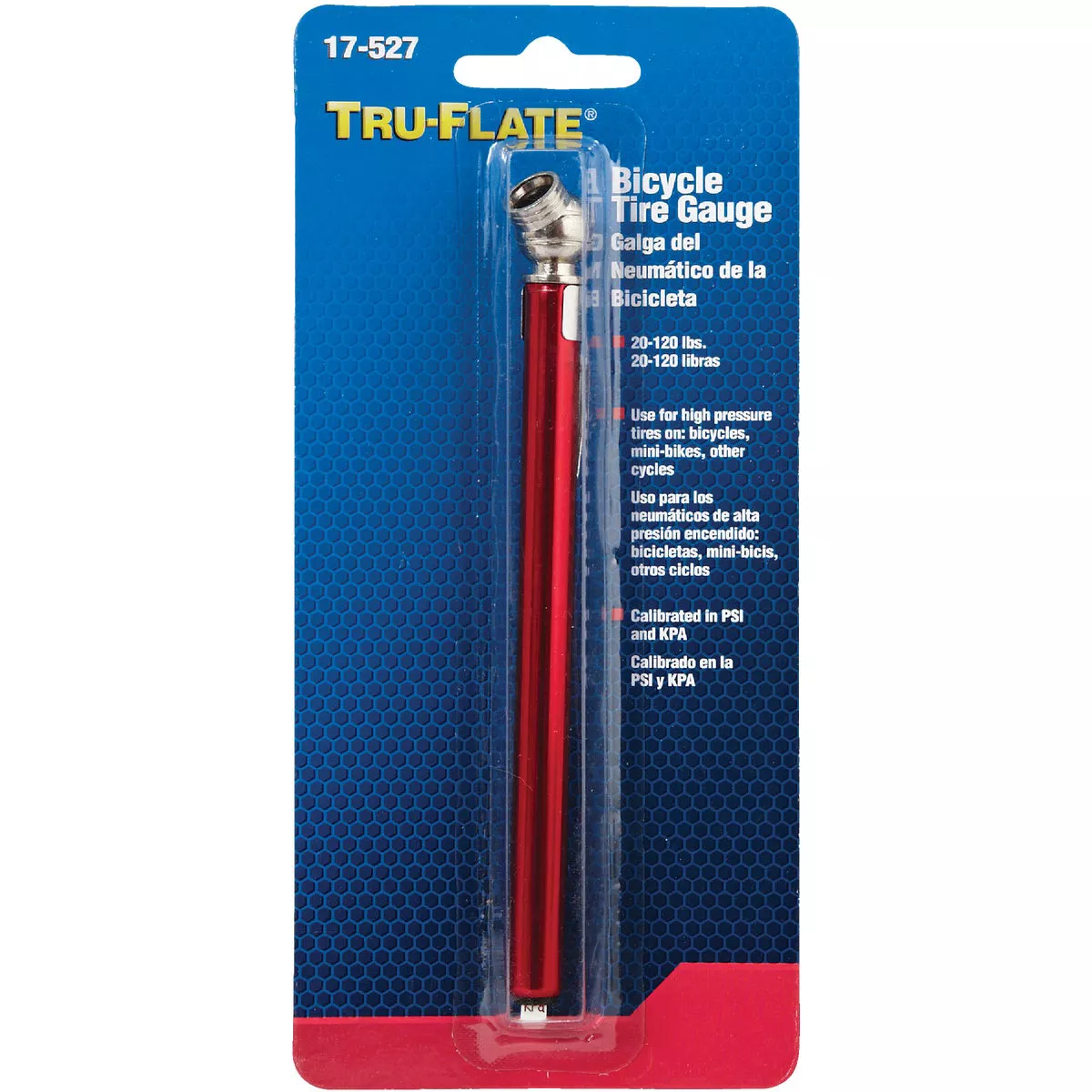 Tru-Flate 20-120 psi Chrome-Plated Tire Gauge