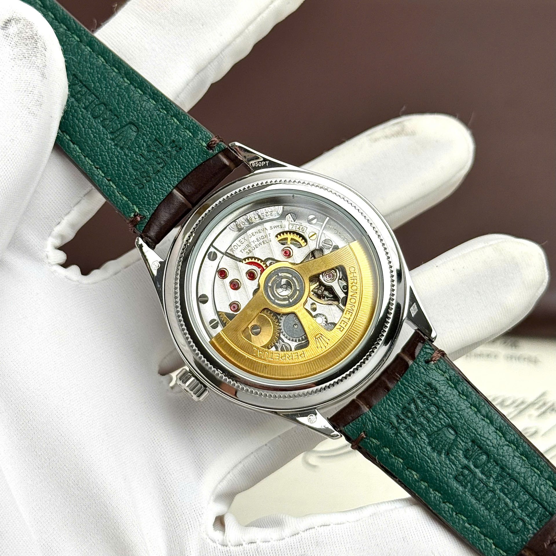 Rolex Perpetual 1908 Fake Watch White Dial Leather Strap 39mm - Top club