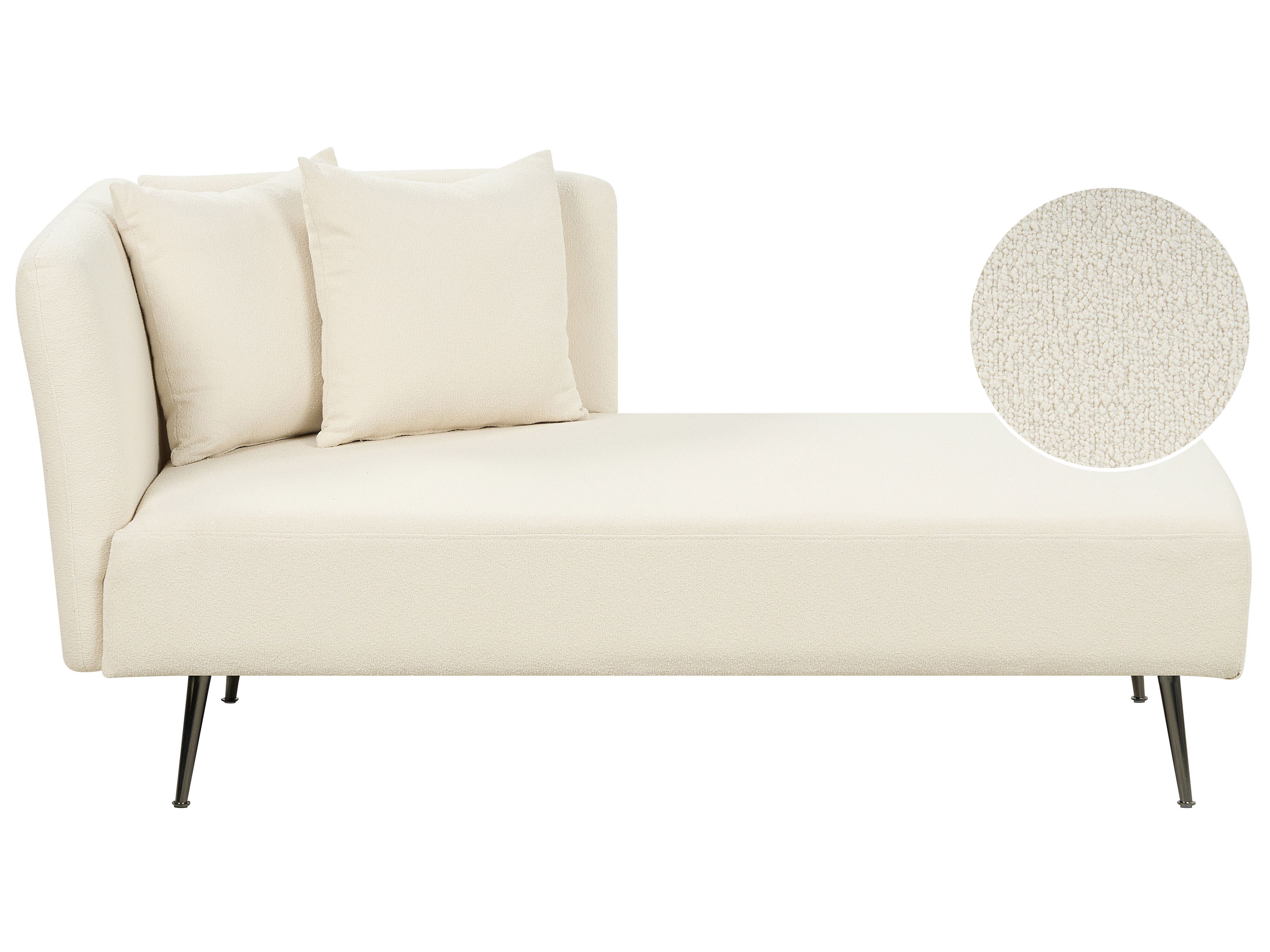 Left-Hand Chaise Lounge RIOM Boucle Off-White