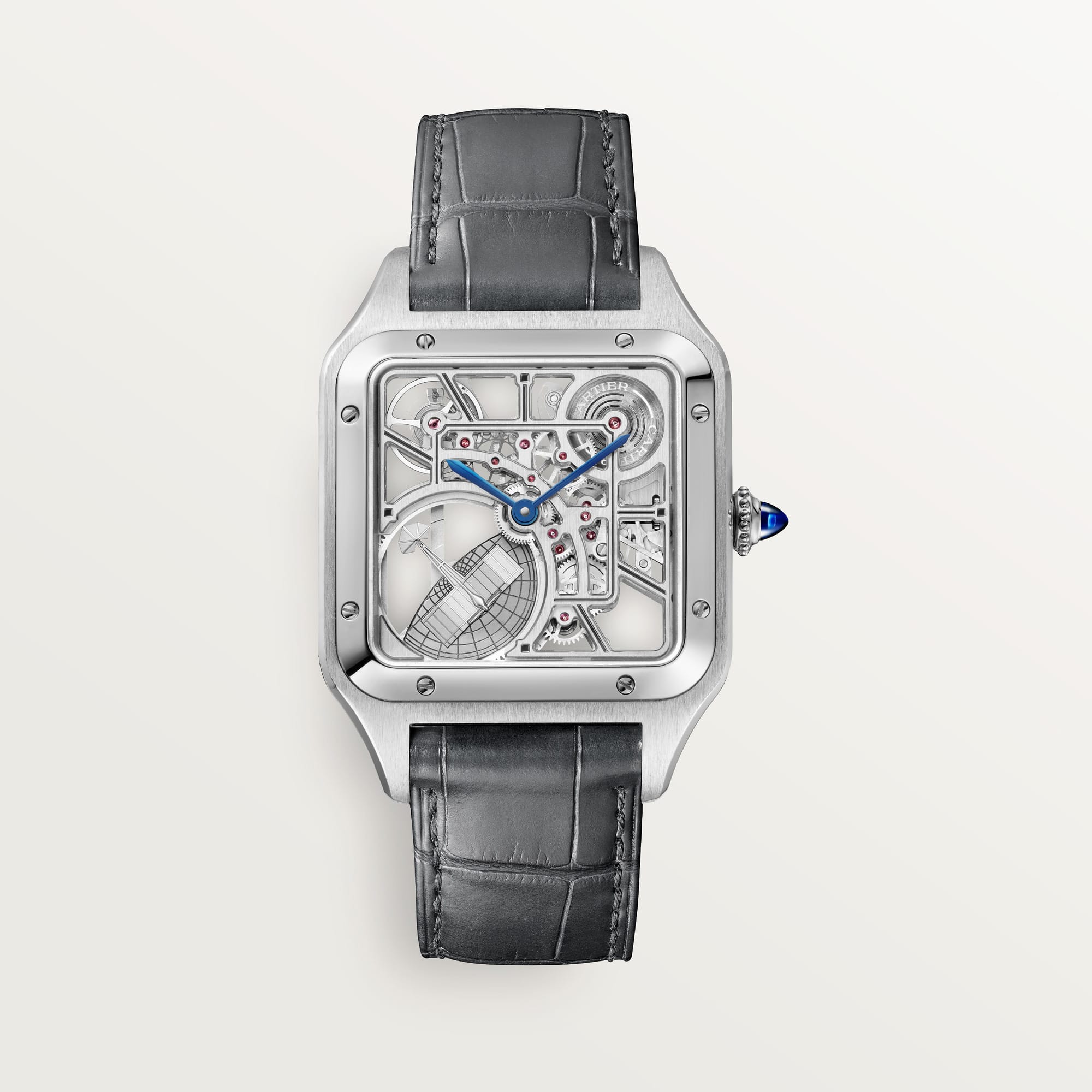 fake cartier watch Santos-Dumont micro-rotor skeleton large model 31 mm automatic mechanical movement 9629(1:1 replica) - Top club