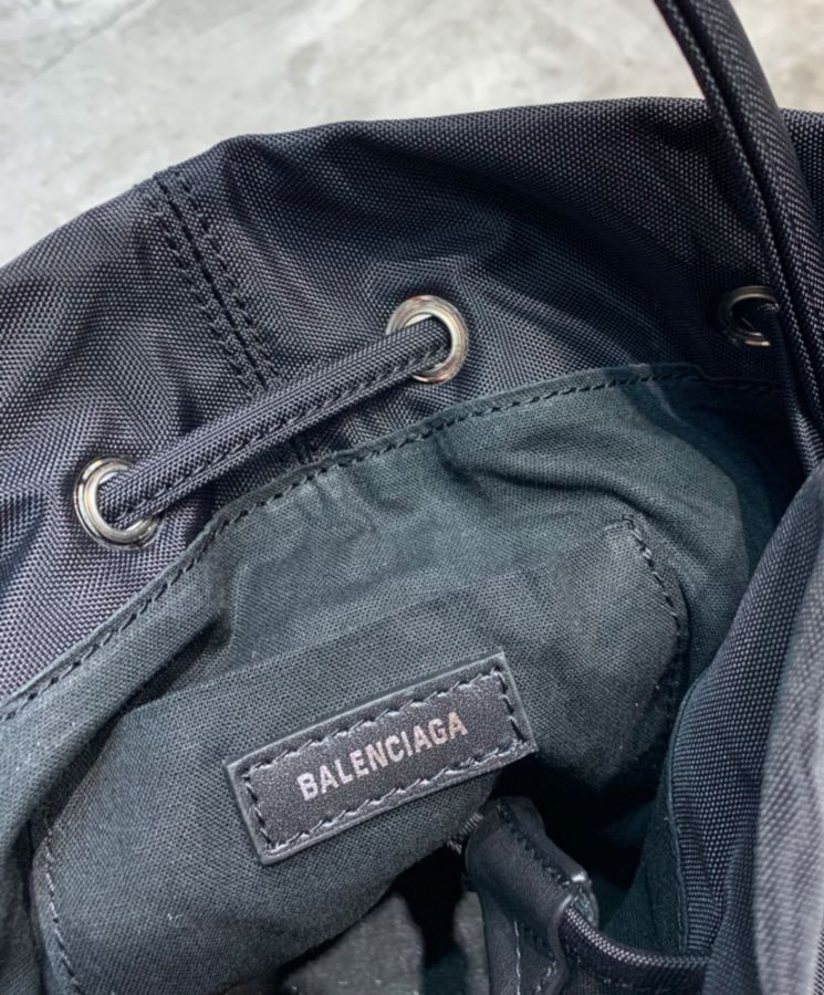 Balenciaga Wheel XS Drawstring Bucket Black - Replicaclubs