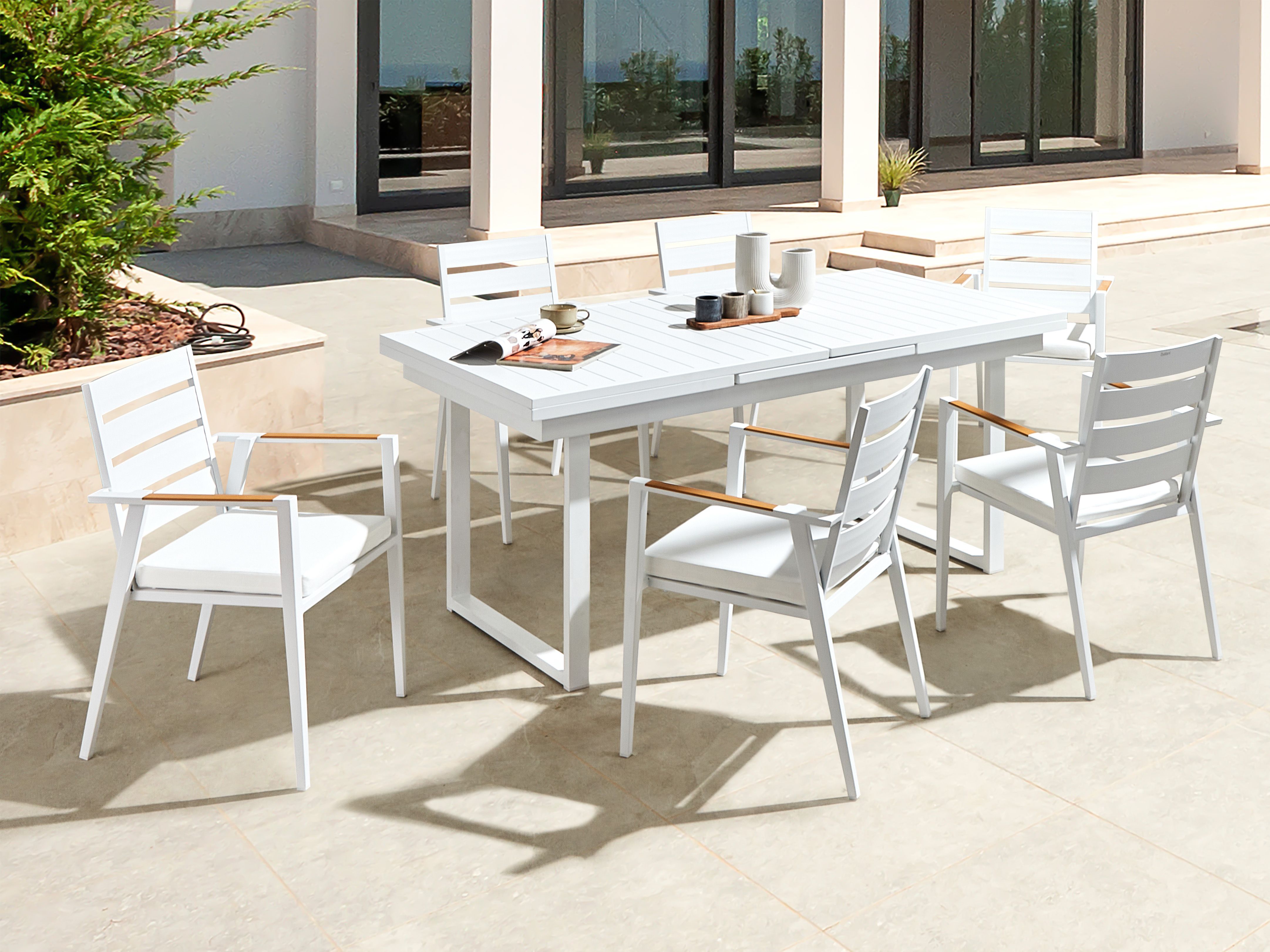 Garden Dining Set 6 Seater VALCANETTO/TAVIANO Metal White
