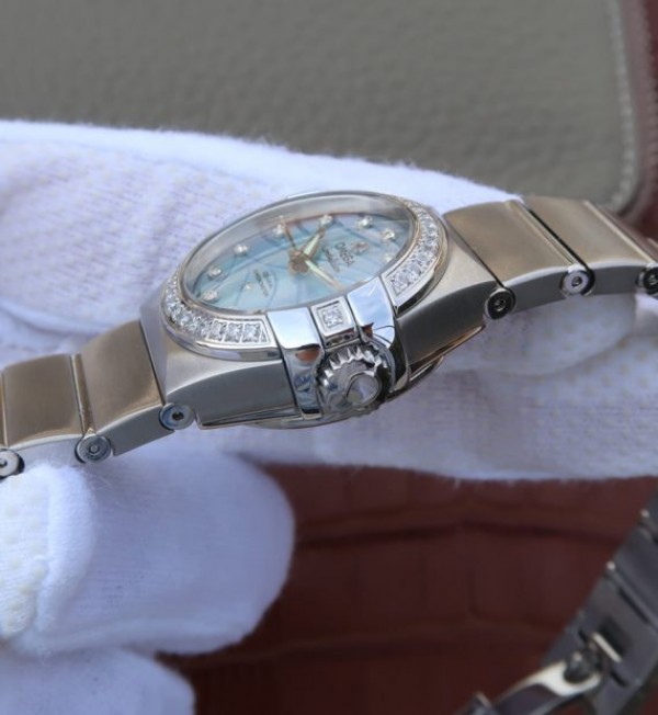 Replica Omega V6 Constellation 27mm SS Blue Dial Diamonds Markers SS Bracelet A8520 - Top club