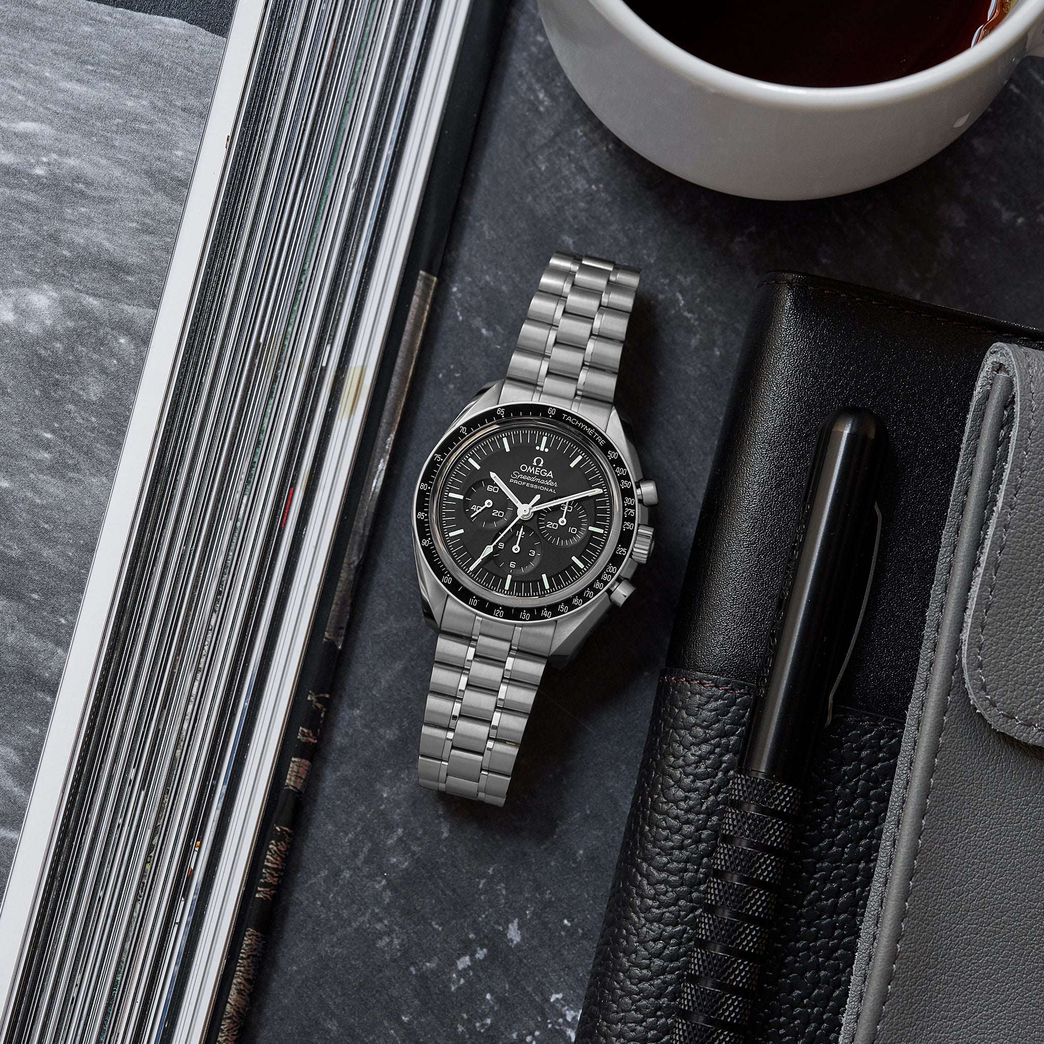 Speedmaster Moonwatch Professional Co-Axial Master Chronometer Chronograph 42mm Hesalite Crystal On Bracelet With Caliber 3861(1:1 replica) - Elite Watch Atelier