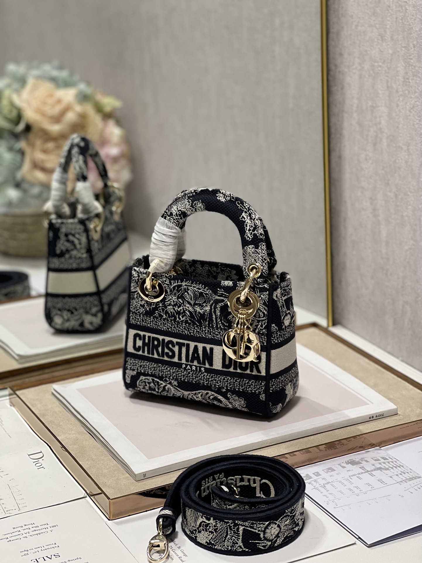 Mini Lady D-Lite Bag Black  For Women 6.5in/17cm1:1High-quality replica