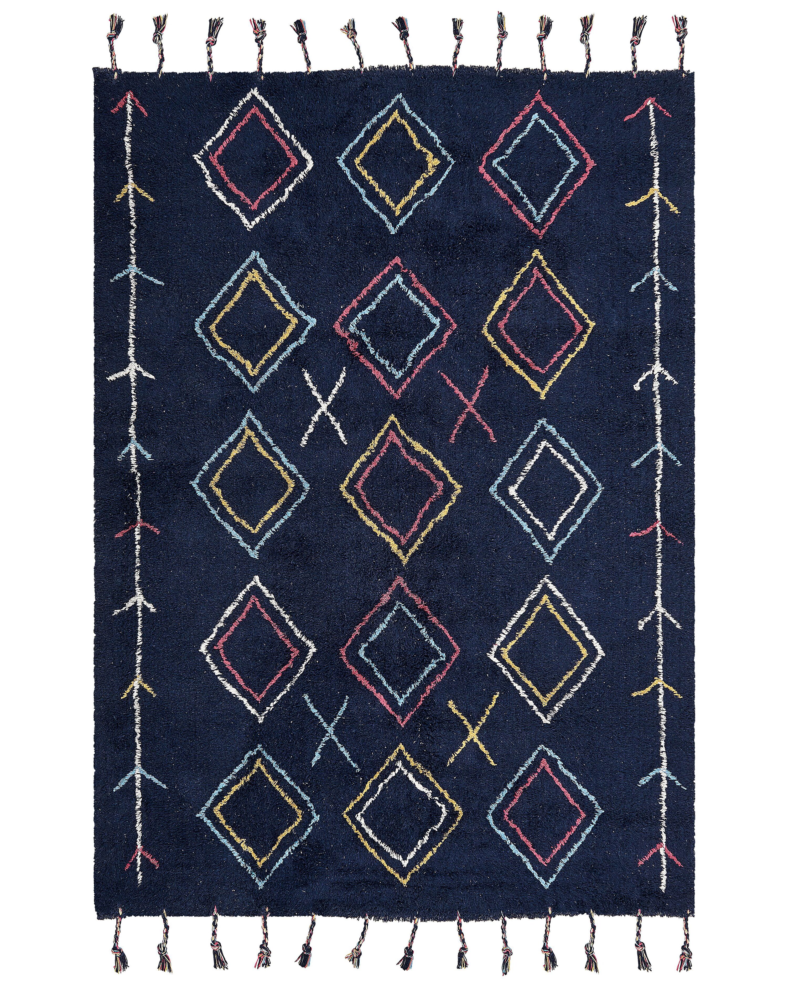 Rug CORUM Black 160 x 230 cm Cotton
