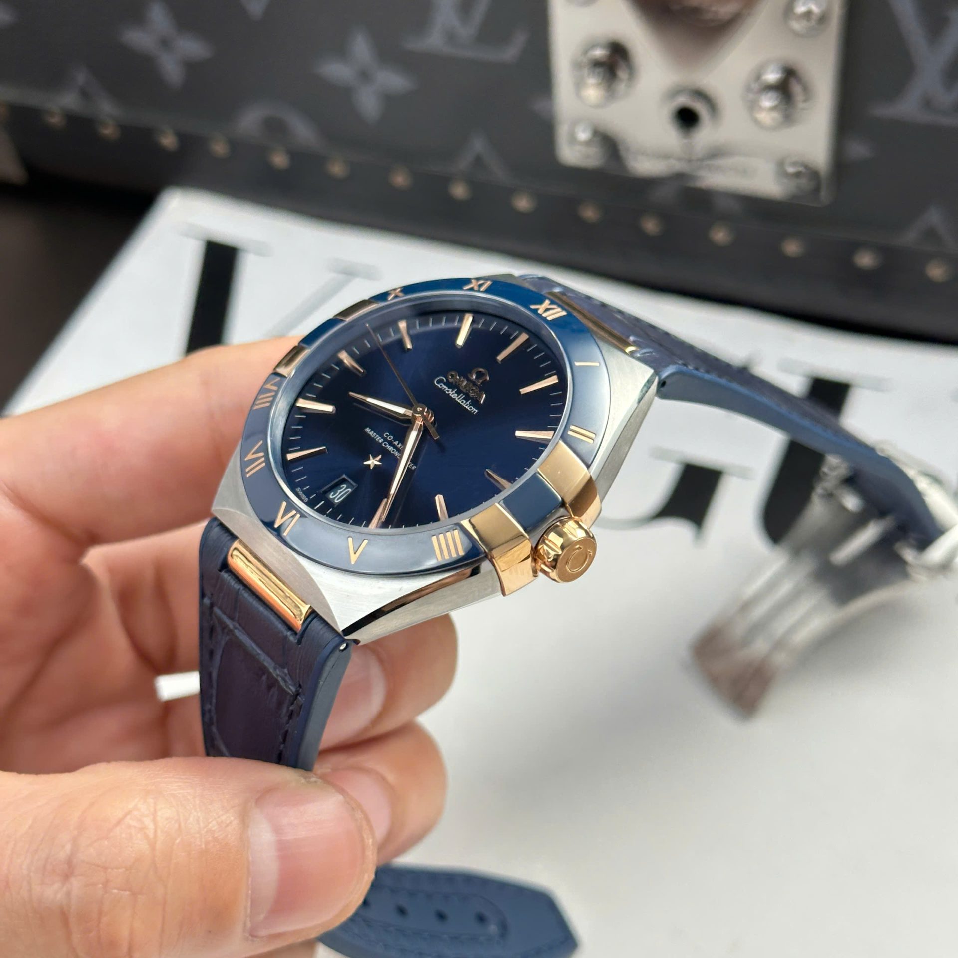 Omega Constellation Best Replica Watch Bezel Ceramic Blue VS Factory 41mm - Top club