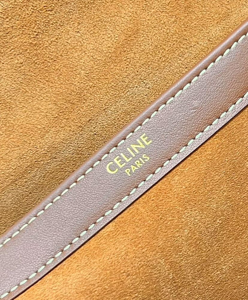 Celine Cabas Drawstring Cuir Triomphe In Smooth Calfskin Coffee1:1High-quality replica