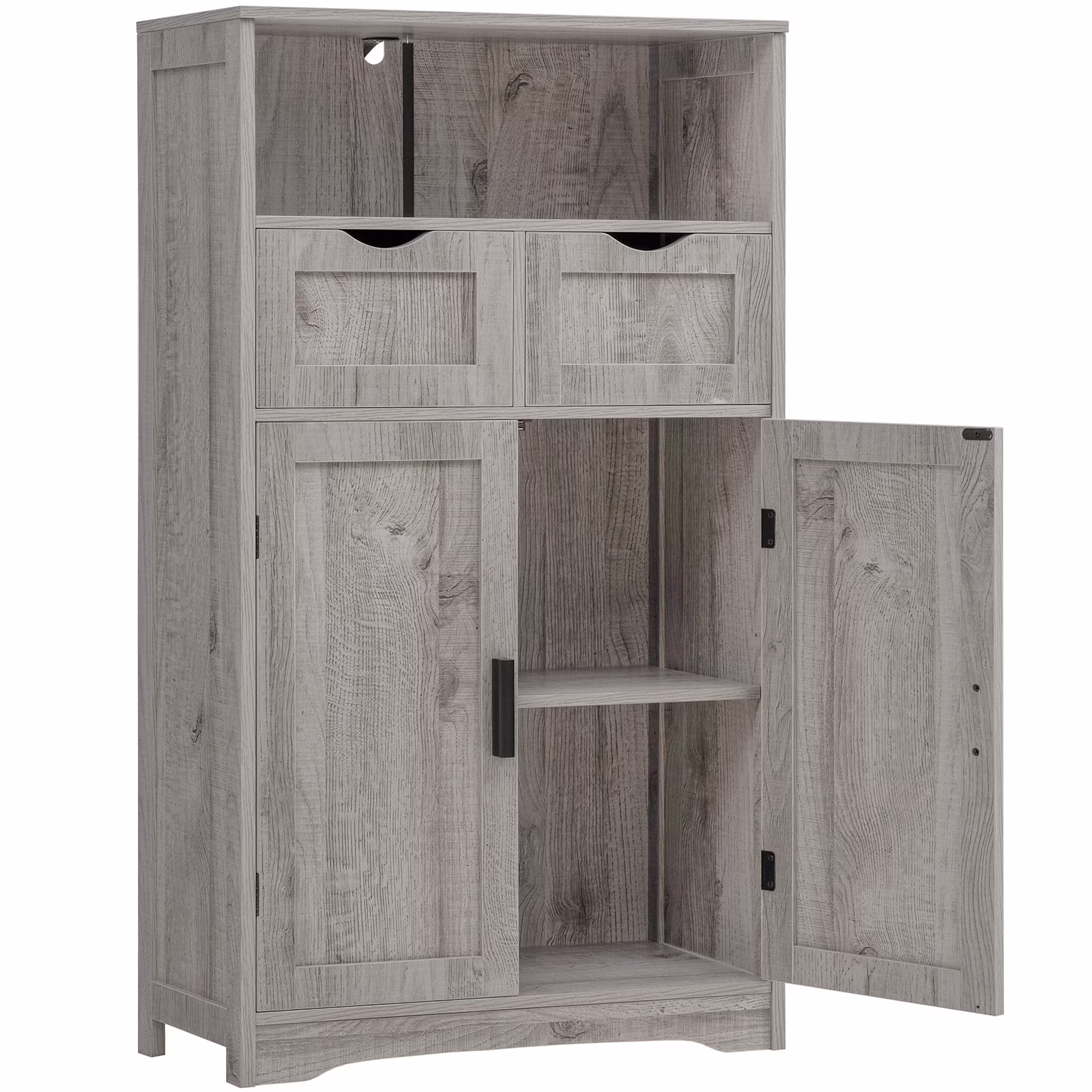 FANGSUM Rattan Storage Cabinet with 2 Drawers & 2 Shelves, Floor Cabinet for Living Room - Image 11