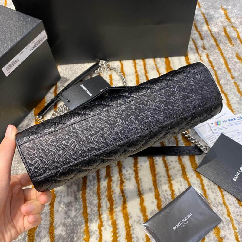 Replica Saint Laurent Grain Leather Envelope Medium Bag 487206 Black1:1High-quality replica