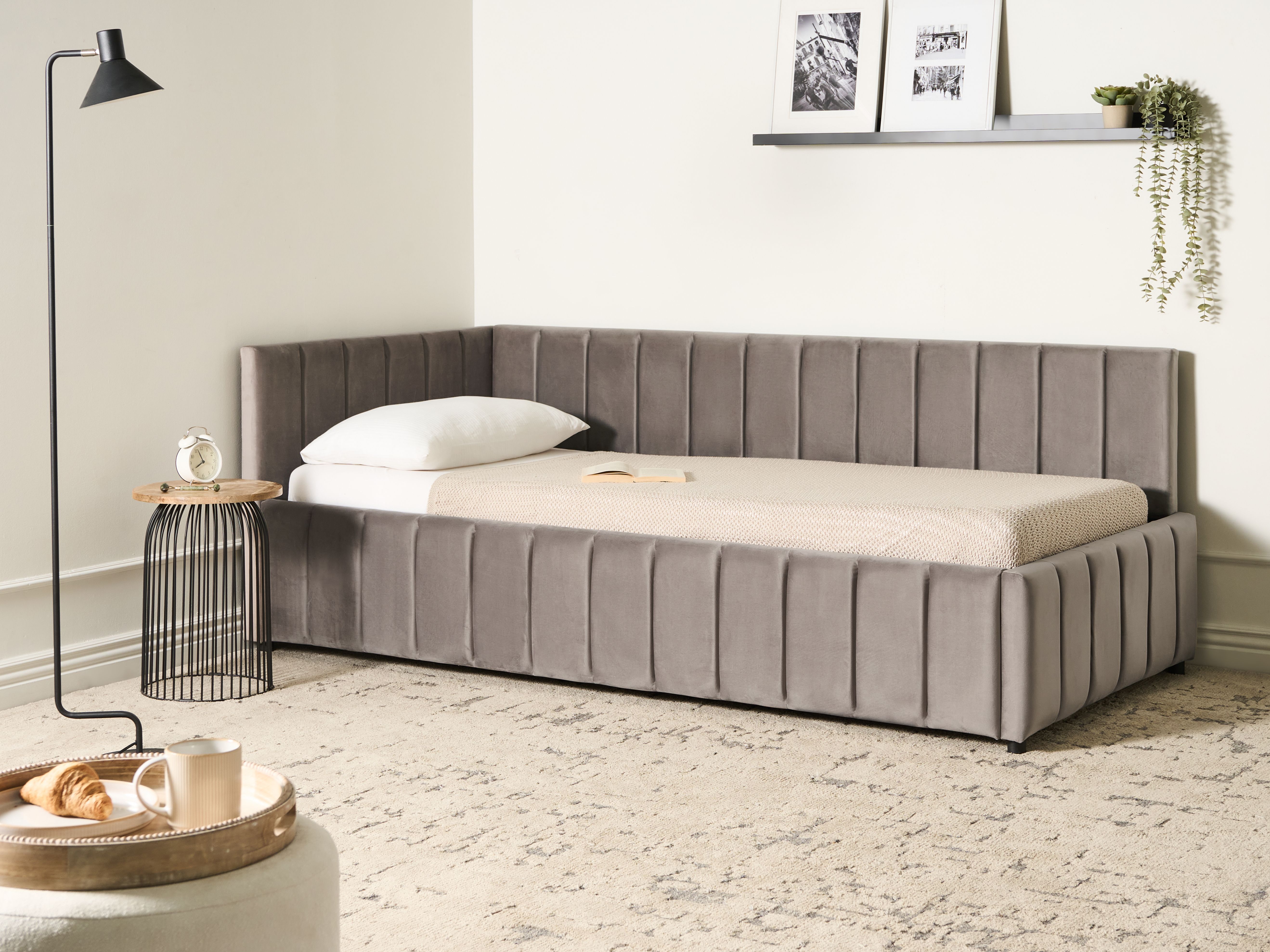 Daybed Velvet LISIEUX 90 x 200 cm (EU Single) Taupe