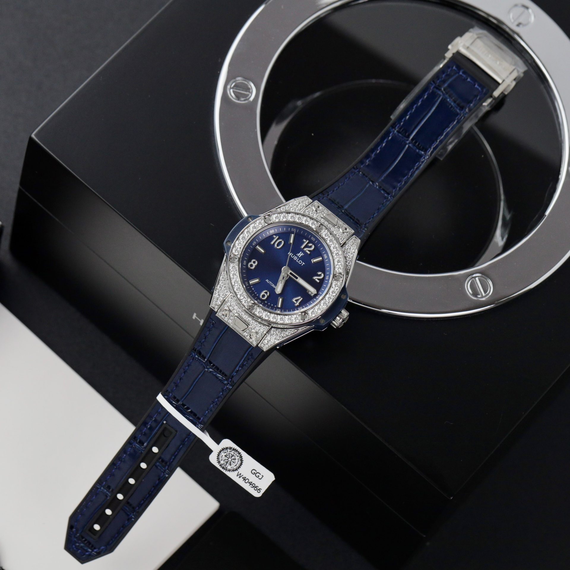Hublot Fake Watch Big Bang One Click Dial Blue Custom Diamonds Moissanite 39mm - Top club