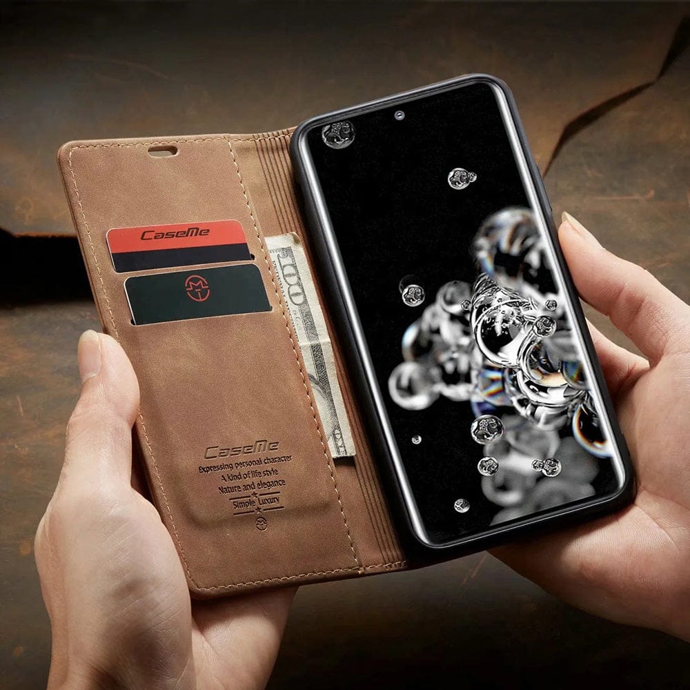 Slanke Telefoonhoes met Pasjeshouder en Portemonnee voor Samsung Galaxy - Hoogwaardig Kunstleer, Magnetisch Ontwerp, Diverse Kleuren