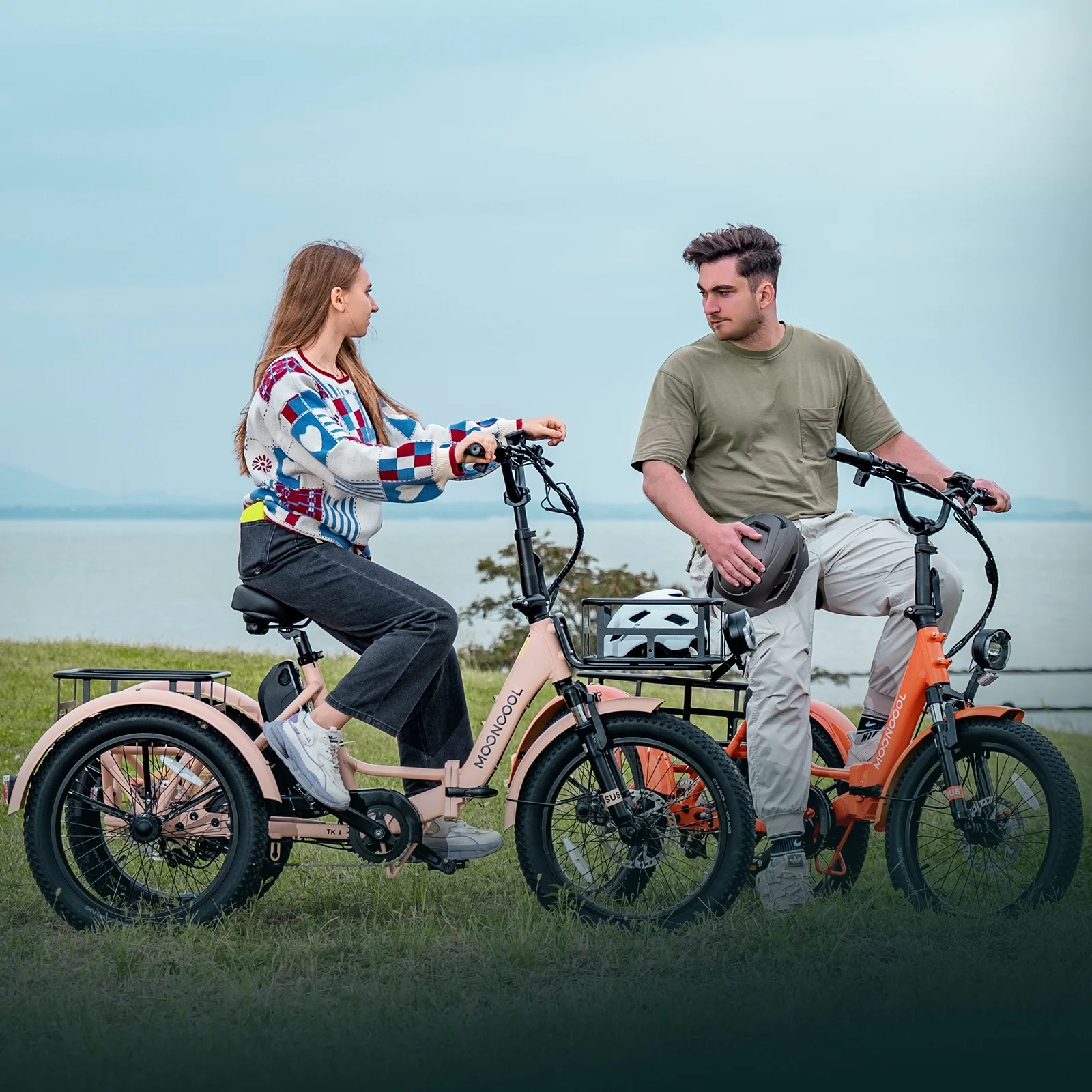 MOONCOOL TK1 Folding Electric Tricycle for Adults,48V 14.5Ah Removable battery, 500W(Peak 1000w)Motor, 20" Fat Tire Step-Thru 3Wheel Electric Bicycle w/Front&Rear Baskets, Certified to UL 2849 by SGS - Image 17