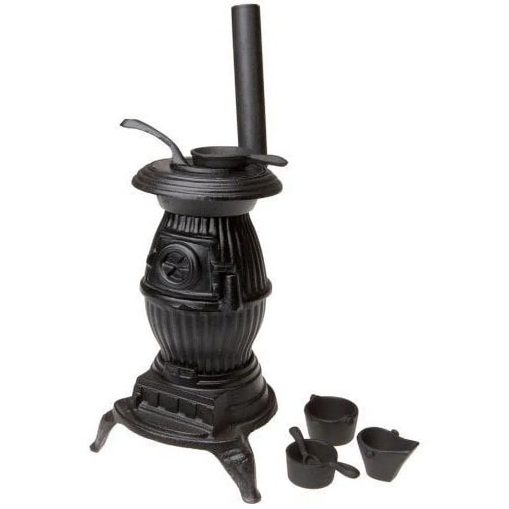 Old Mountain 10141 Black Mini Pot Belly Stove Set, with Accessories, 13 Inch Tall