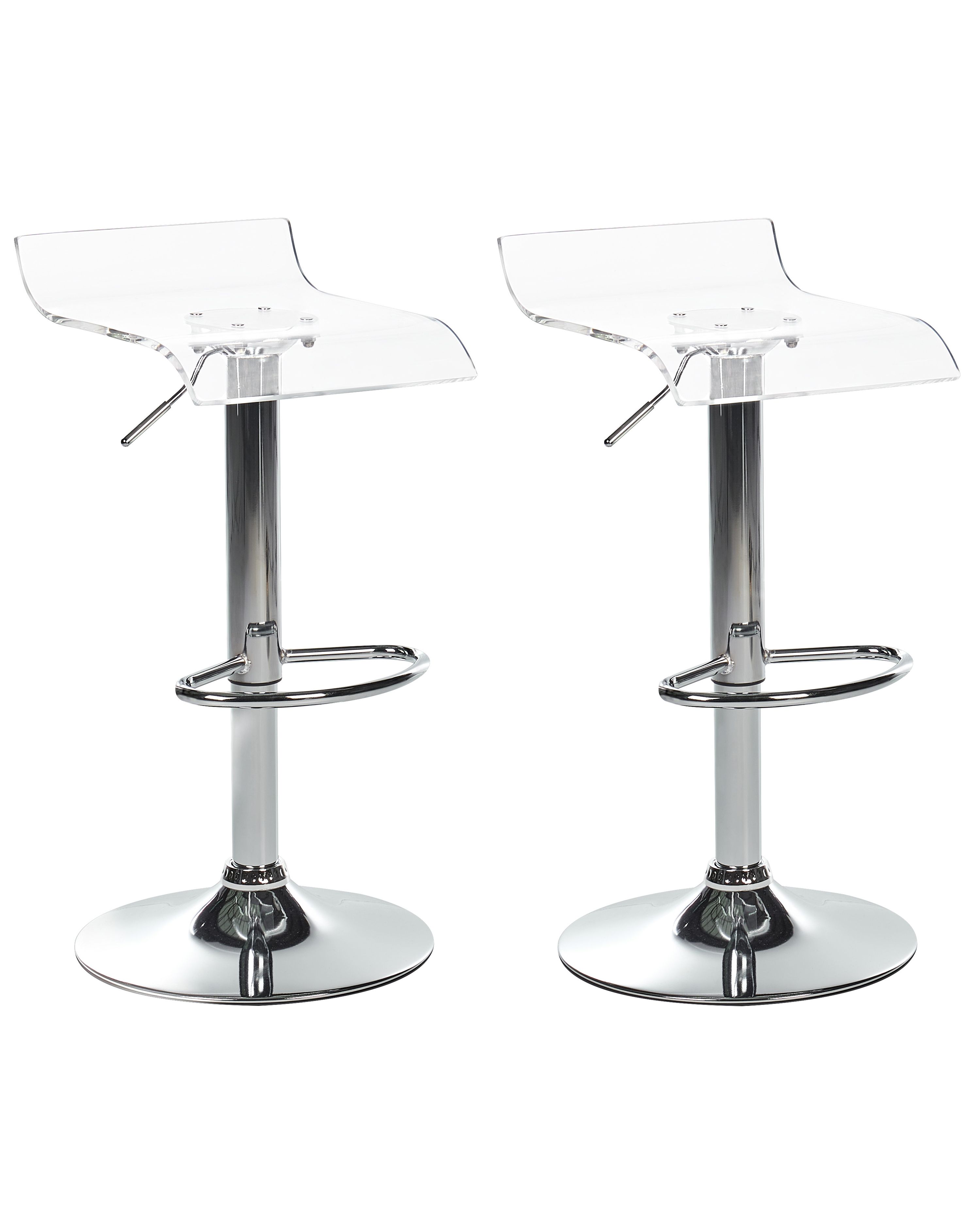 Set of 2 Bar Chairs NEUM Swivel Transparent