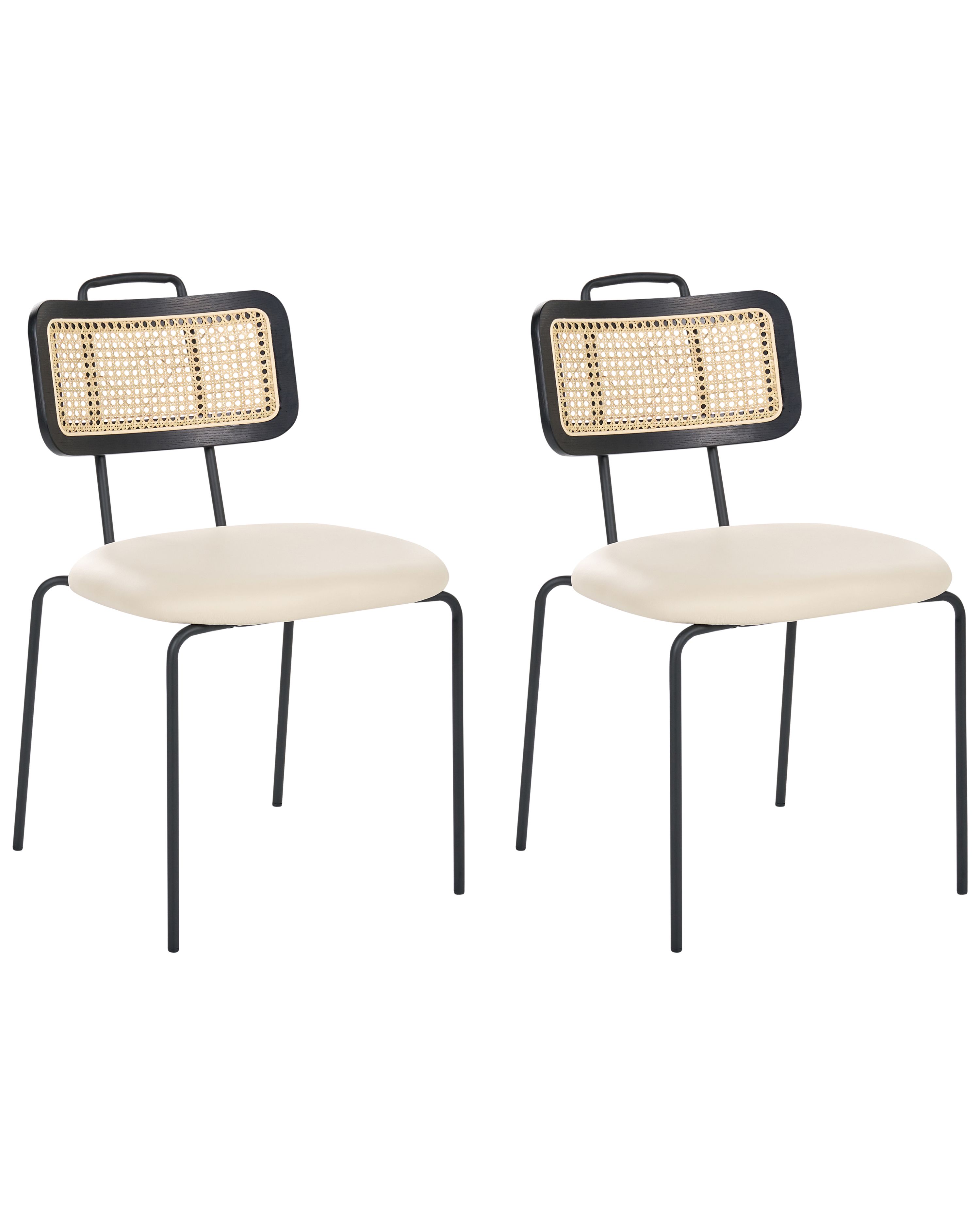Set of 2 Dining Chairs ADELANTO Metal Light Beige