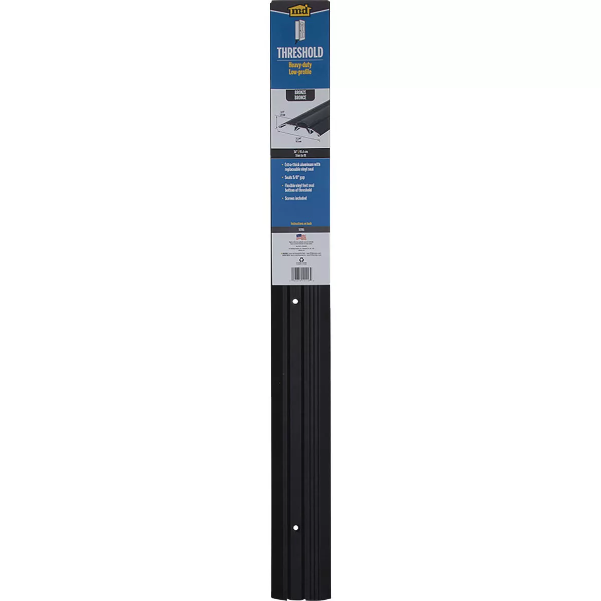 M-D Building Products 3-3/4 In. x 3/4 In. x 36 In. Bronze Aluminum and Vinyl Heavy-Duty Low-Profile Threshold