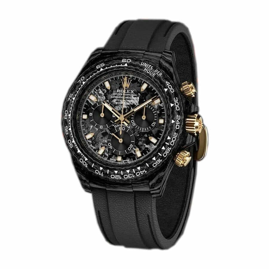 Rolex Daytona DiW NTPT Carbon 46490 “All Carbon Lemon Edition” Replica - Elite Watch Atelier