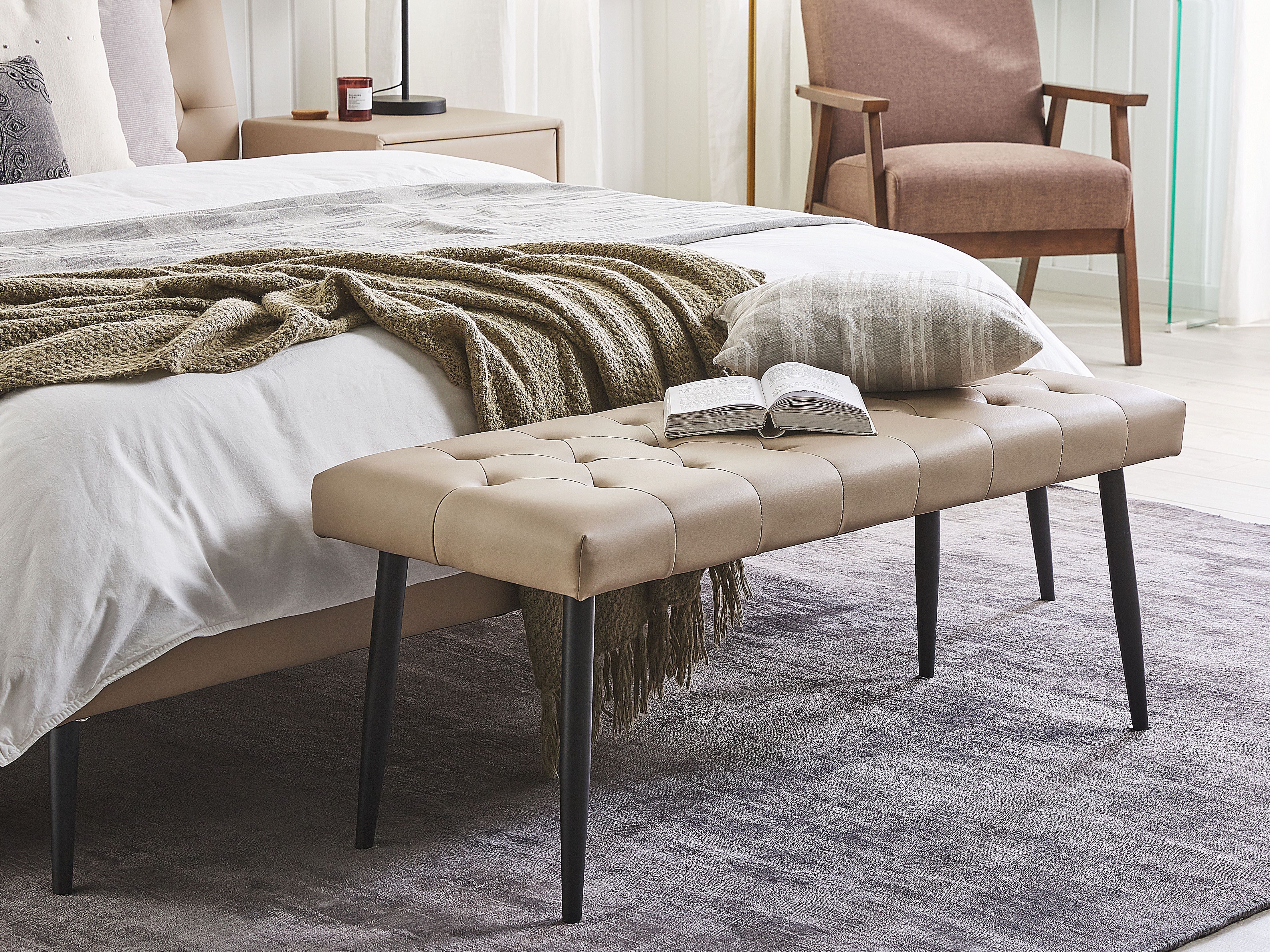 Upholstered Bench ESSONNE Faux Leather Beige
