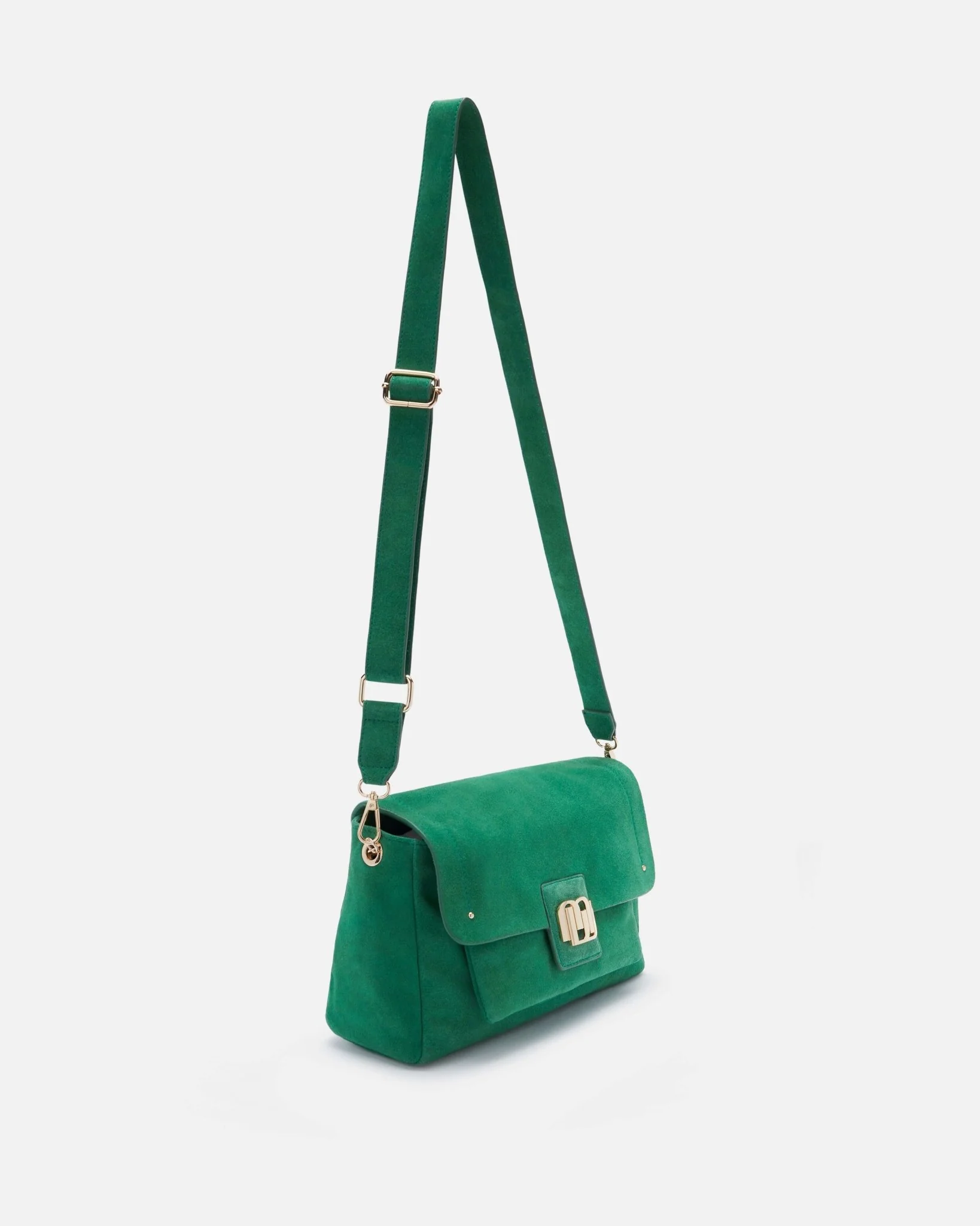 SAC CUIR VELOURS ALICIA/VEL VERT - Sac porté croisé vert menthe