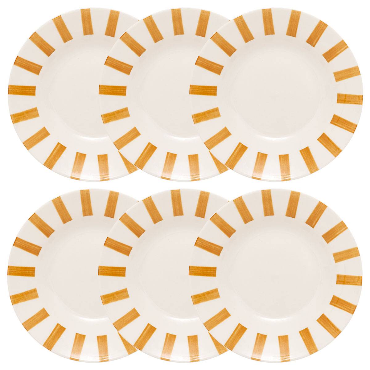 Set of 6 deep plates "Cheri" Porcelain, D.20.2 cm, Yellow