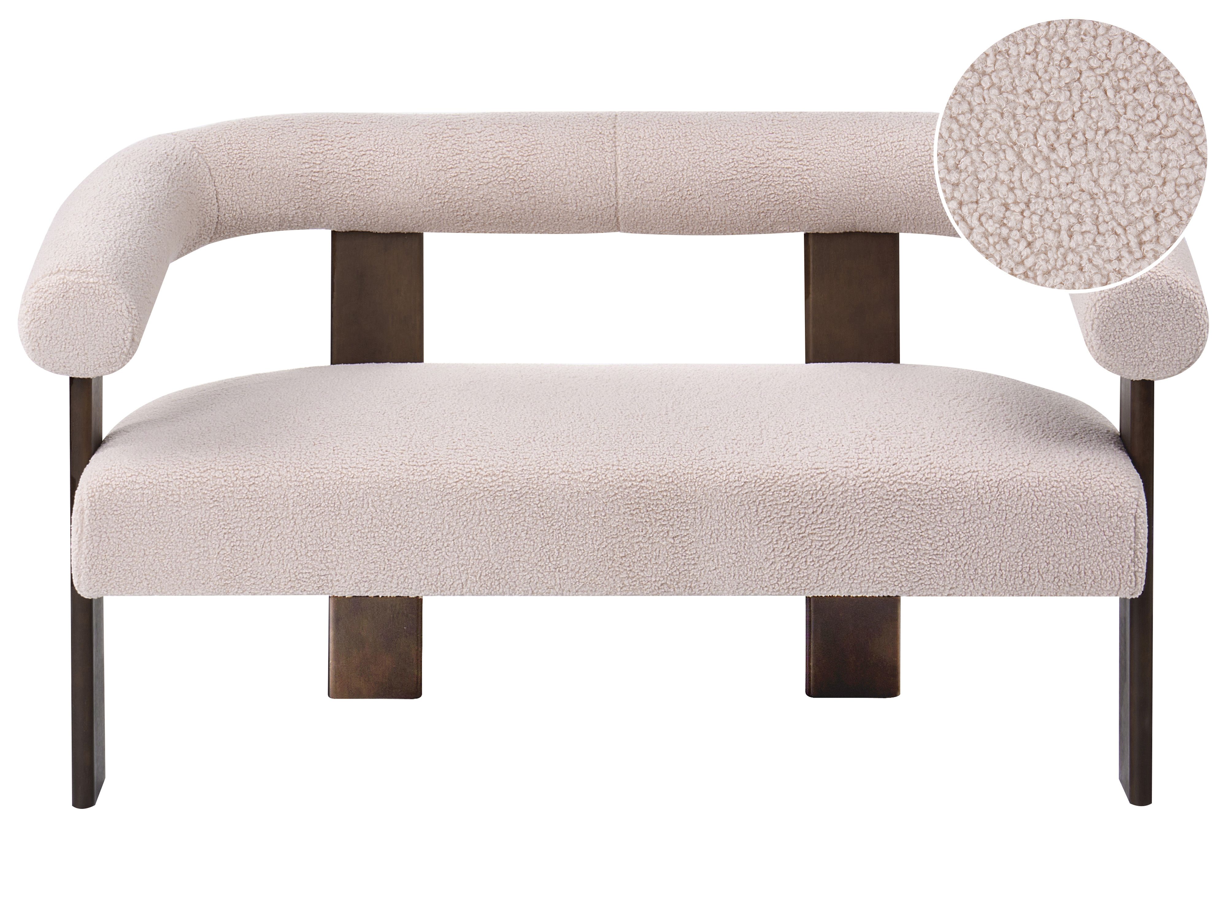 Sofa 2 Seater ILBRO Boucle Dark Brown/ Beige