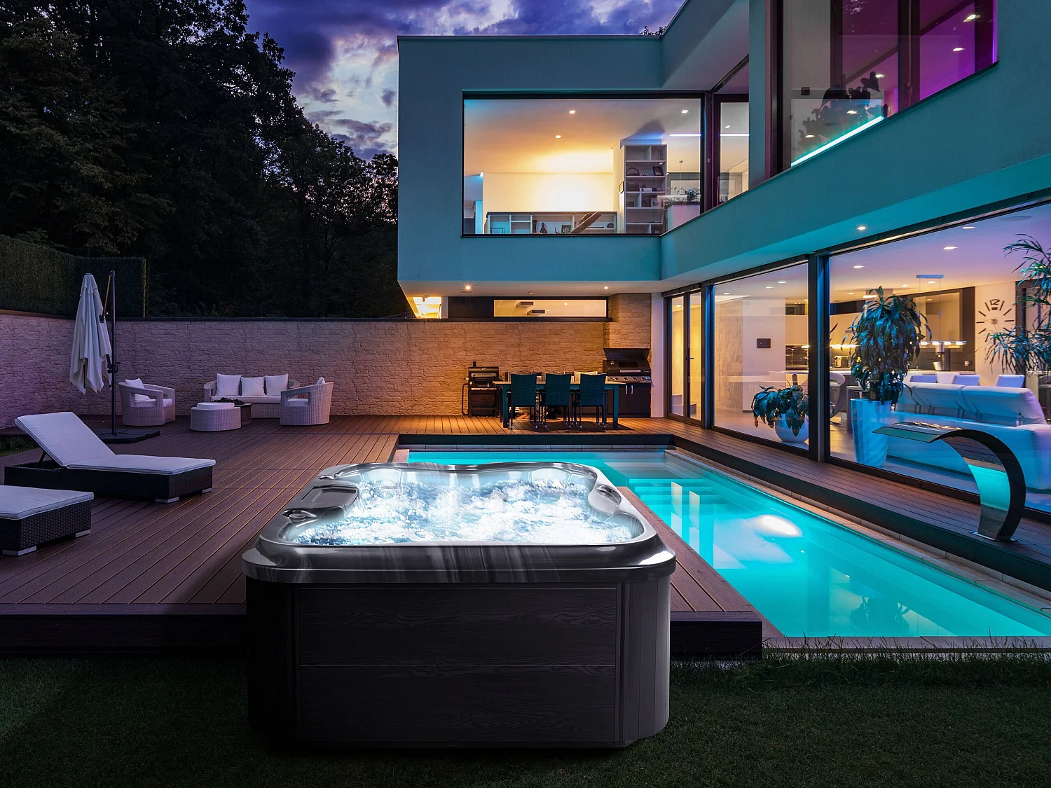 Spa d'extérieur avec LED ARCELIA Gris