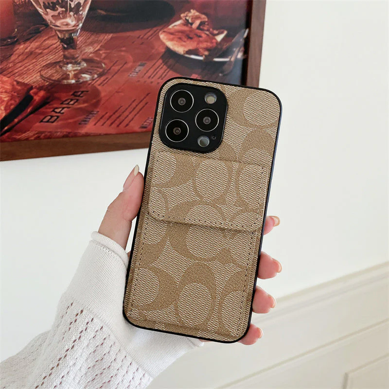 Coach iPhone Case With  Wallet Coffee-HP240513 - Wholesale & Influencer