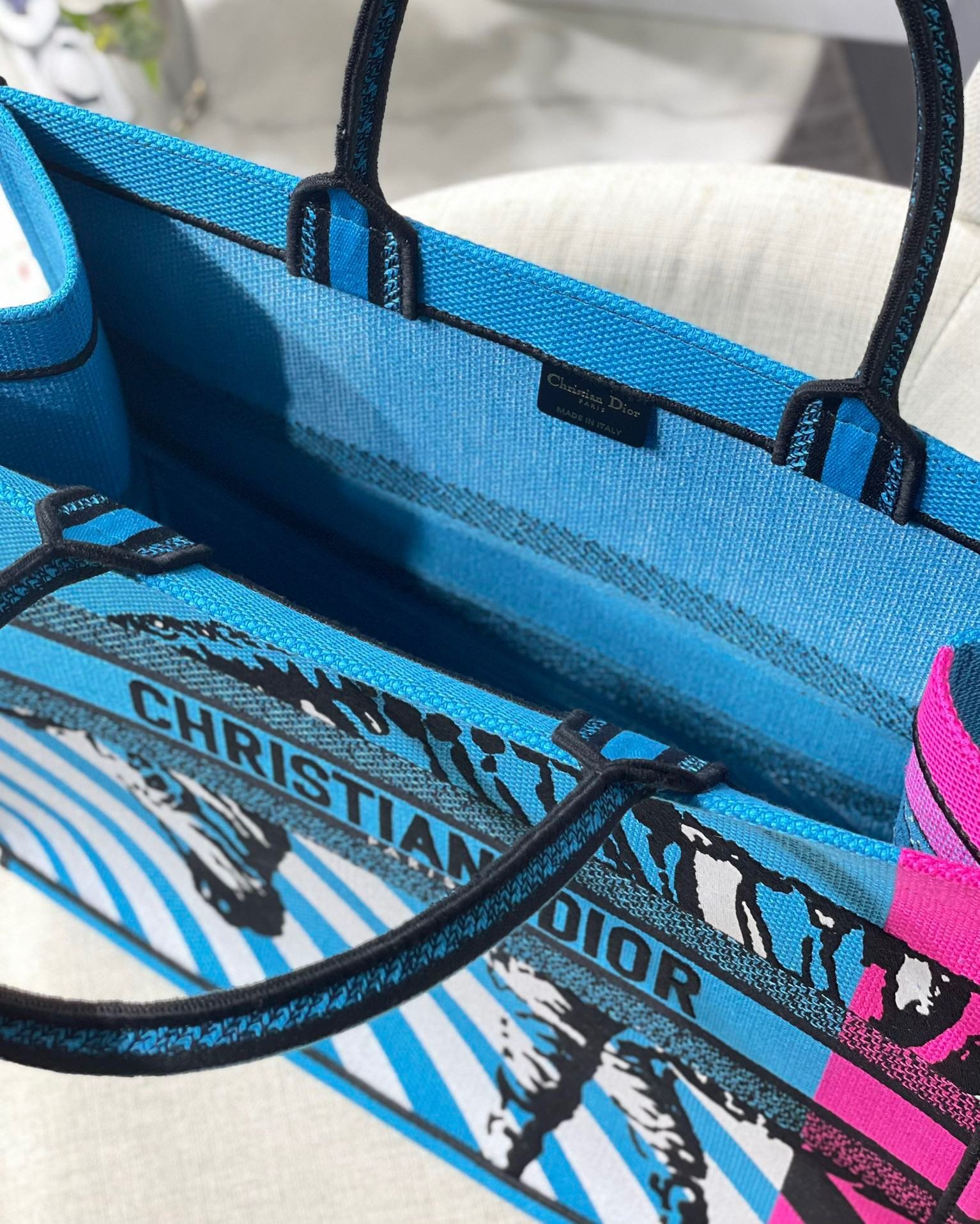 Christian Dior Large Dior Book Tote Blue And Pink, For Women, Women’s Handbags 16.5in/42cm CD1:1High-quality replica