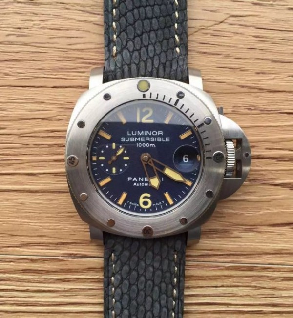Replica Panerai Luminor Submersible PAM087 Blue Dial Leather Strap A7750 - Top club