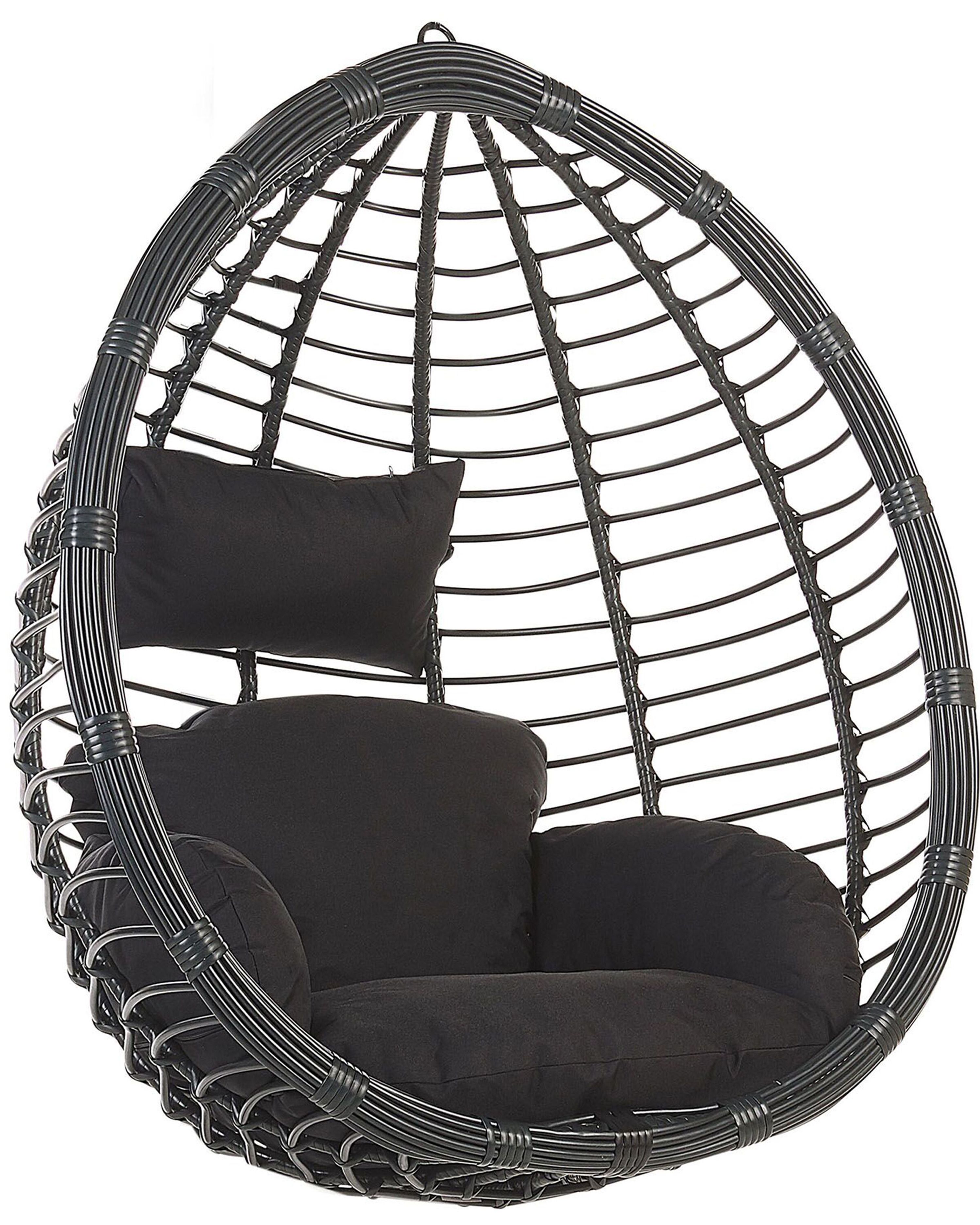 Hanging Chair TOLLO PE Rattan Black