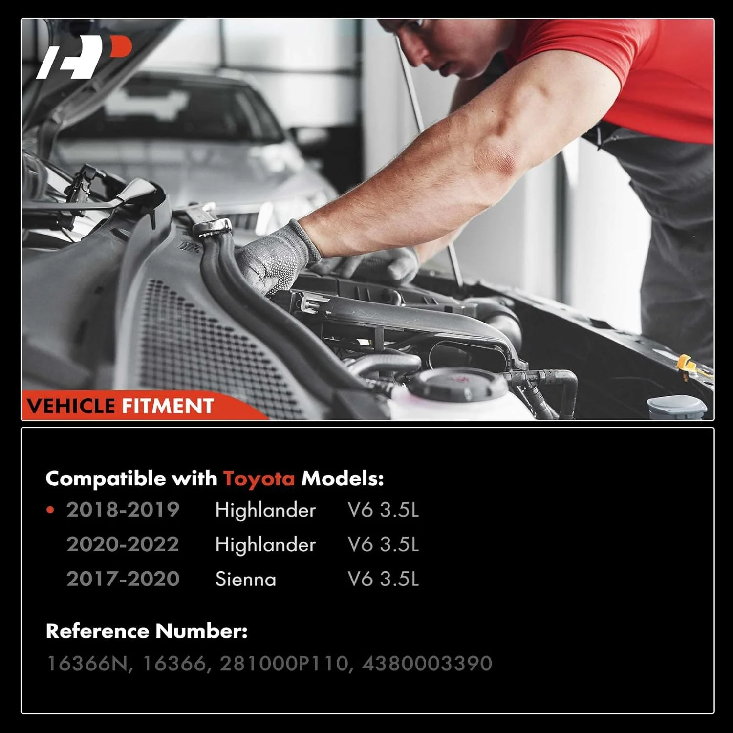 A-Premium Starter Motor Compatible with Toyota Highlander 2018-2022, Sienna 2017-2020, 3.5L, 12V 1.7KW 13-Teeth Counterclockwise, Replace# 281000P110, 4380003390