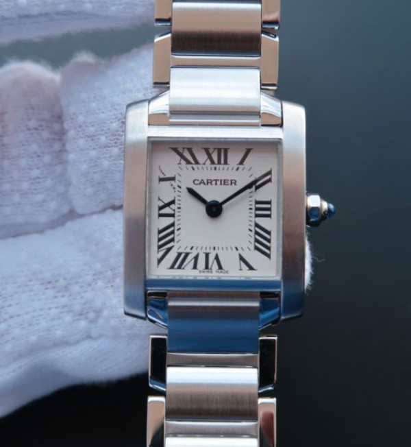Replica Cartier Tank Francaise Ladies Whtie Dial SS Bracelet Ronda Quartz - Top club